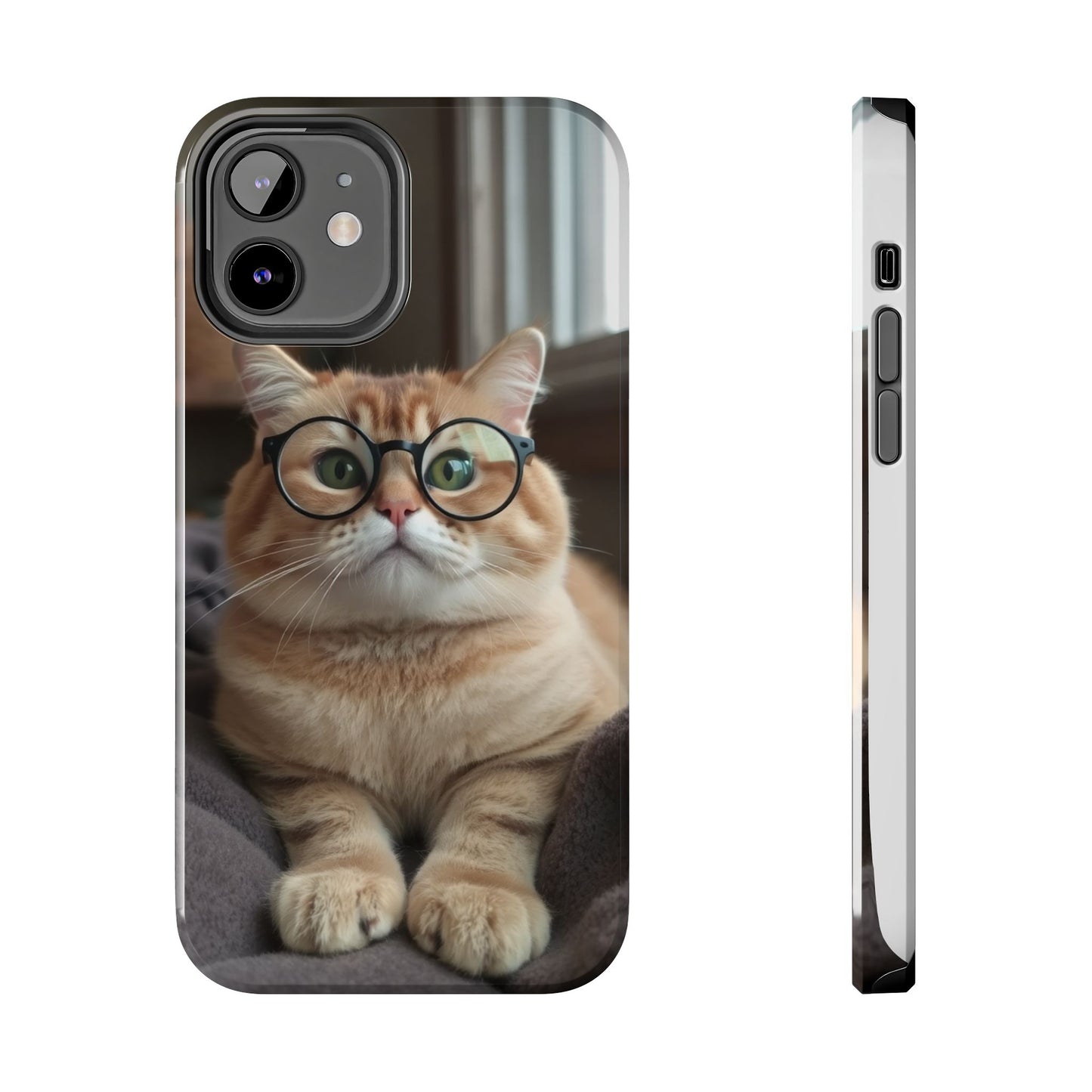 Cute Cat Glasses Tough Phone Case - Fun & Stylish Protection for Cat Lovers
