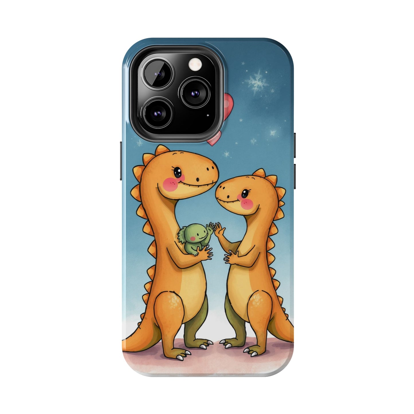 Dino Love Tough Phone Case - Cute & Durable Design for Kids & Parents