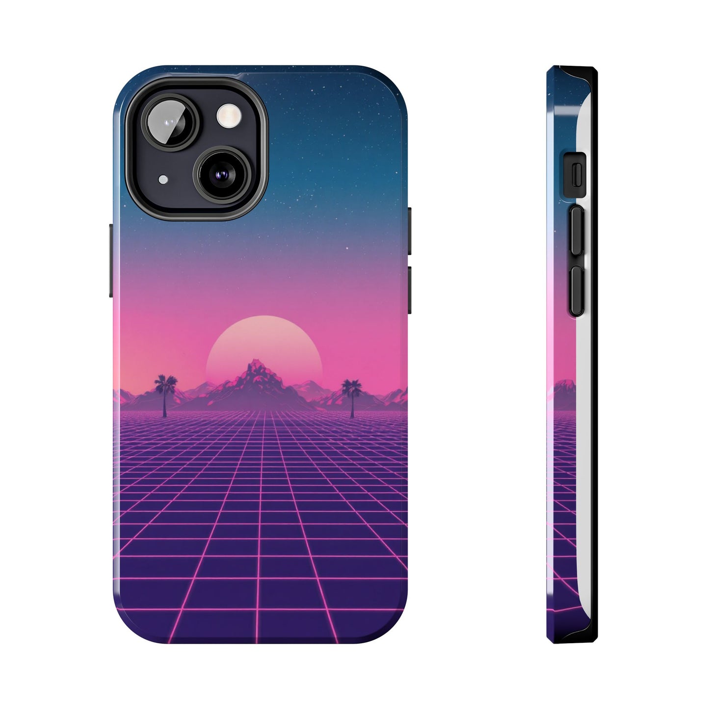 Retro Aesthetic Tough Phone Case - Vibrant Sunset Design