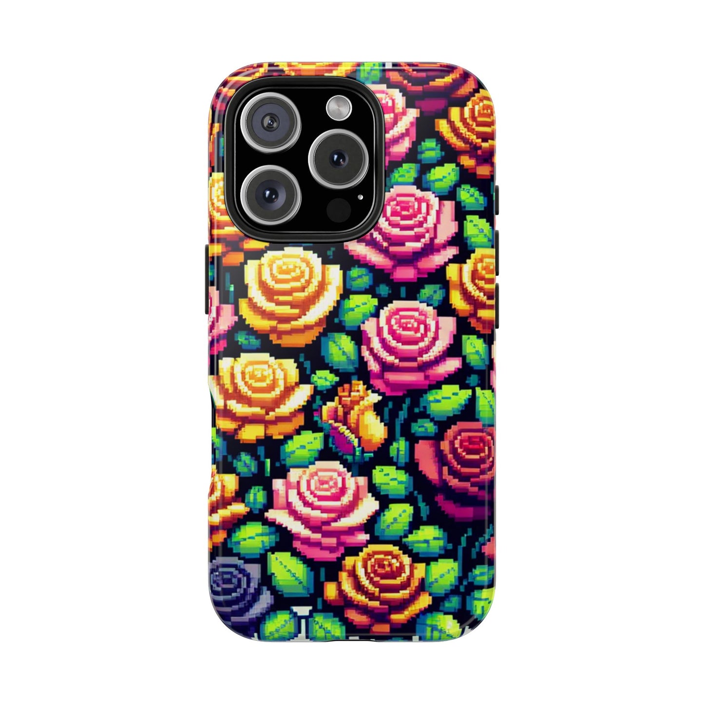 Pixel Art Roses Tough Phone Case - Stylish Protection - for iPhone