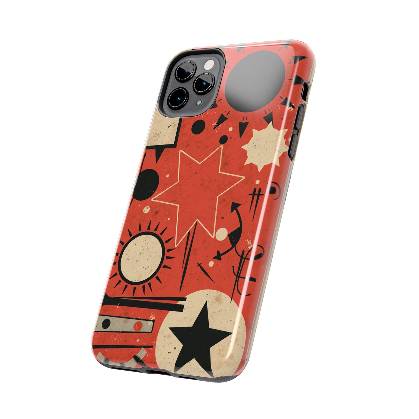 Retro Bold Tough Phone Case - Unique Geometric Design - for iPhone