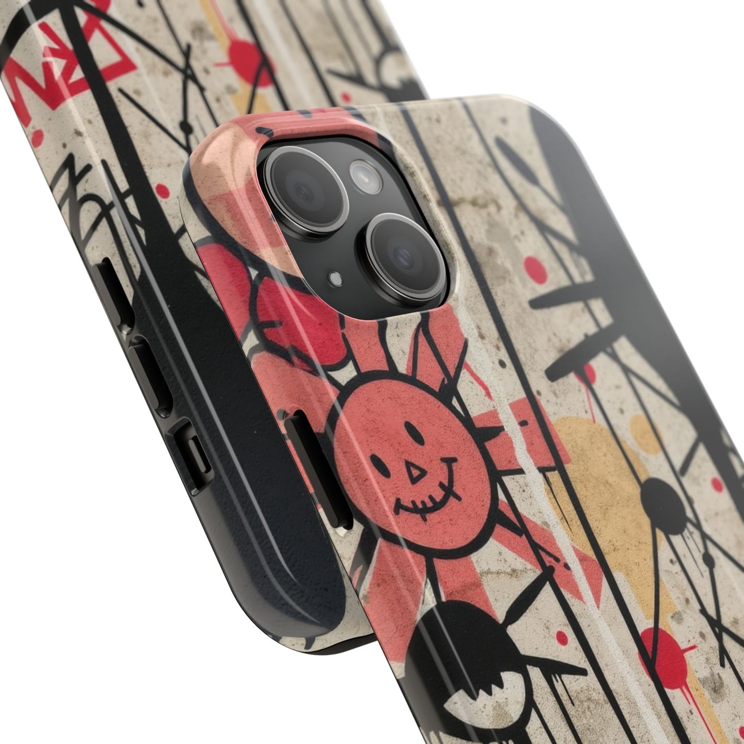 Artistic Tough Phone Case - Abstract Fun Grafitti Design for Protective Style - for iPhone