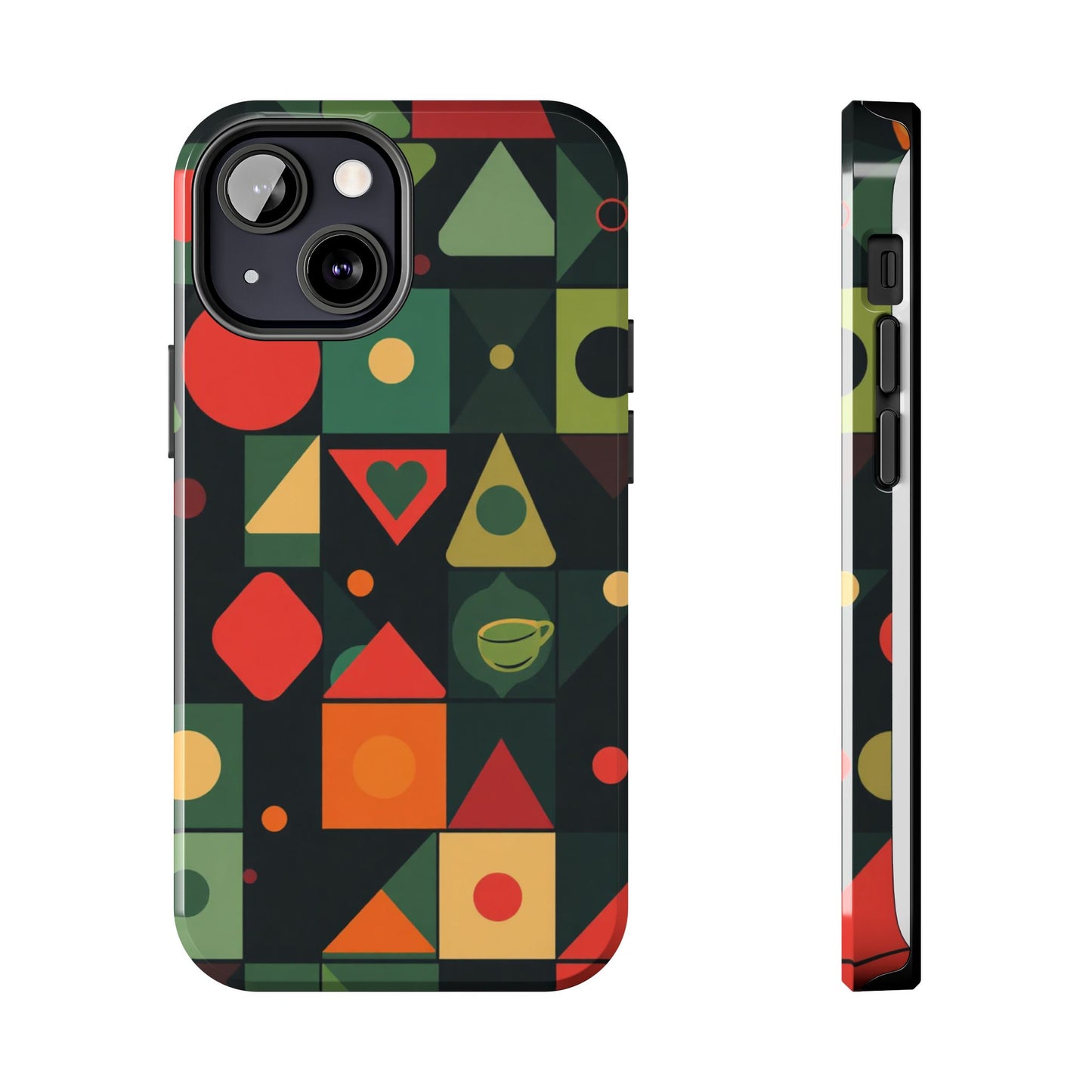 Vibrant Geometric Tough Phone Cases – Stylish Protection for Trendsetters - for iPhone