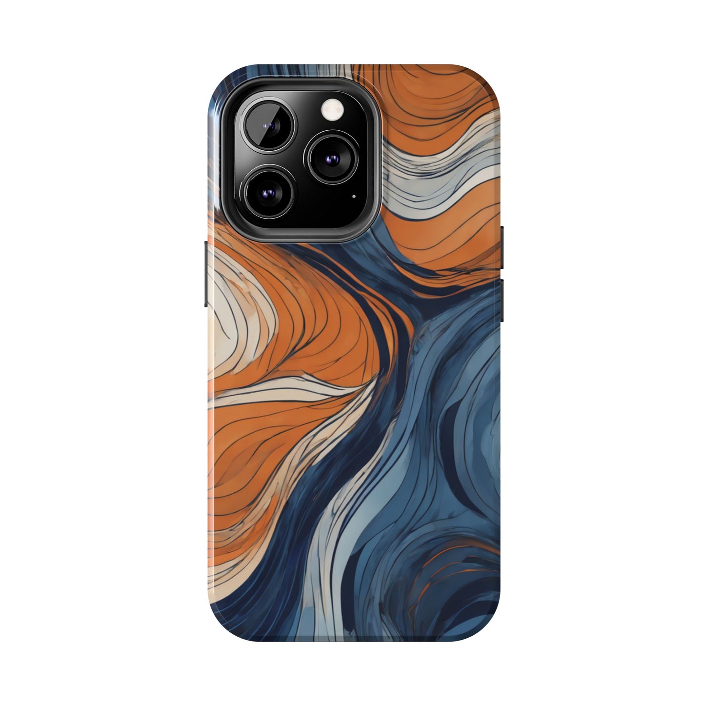 Artistic Tough Phone Case - Vibrant Abstract Waves Design - for iPhone