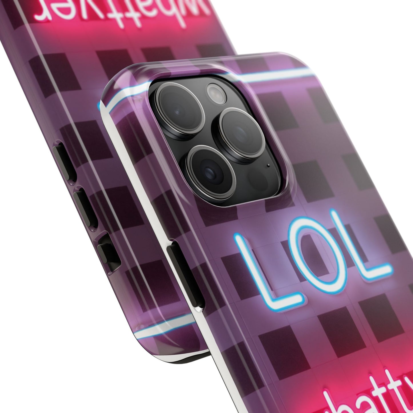 Neon Vibe Tough Phone Case - 'LOL Whatevr' Design for Trendsetters
