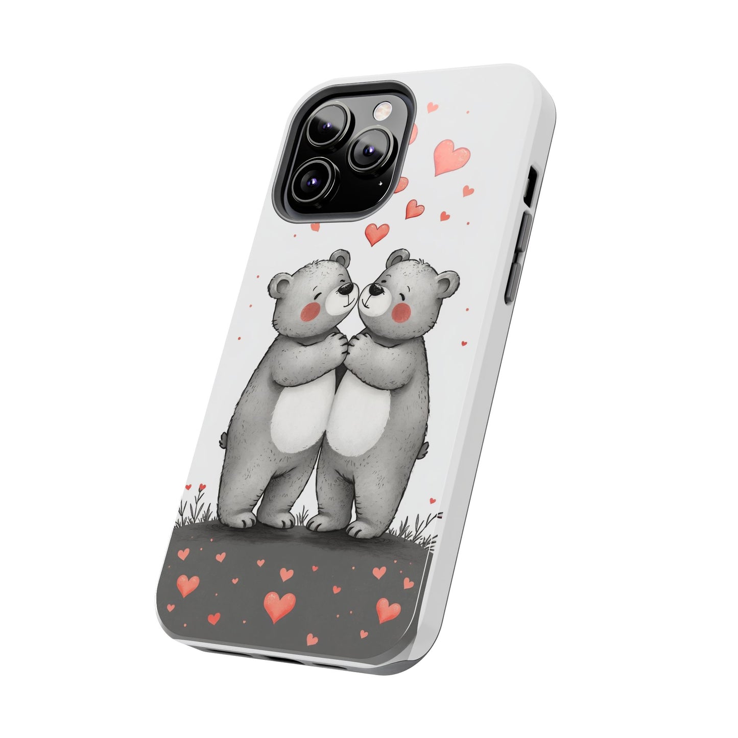 Cute Bear Love Tough Phone Case - Perfect for Valentine's Day & Couples
