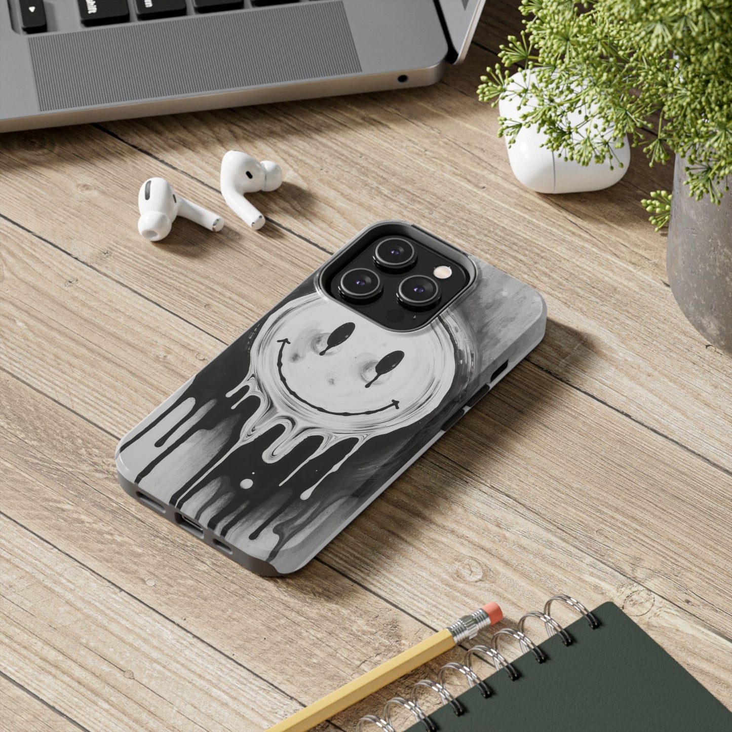 Dripping Smiley Tough Phone Case - Stylish & Durable Protection