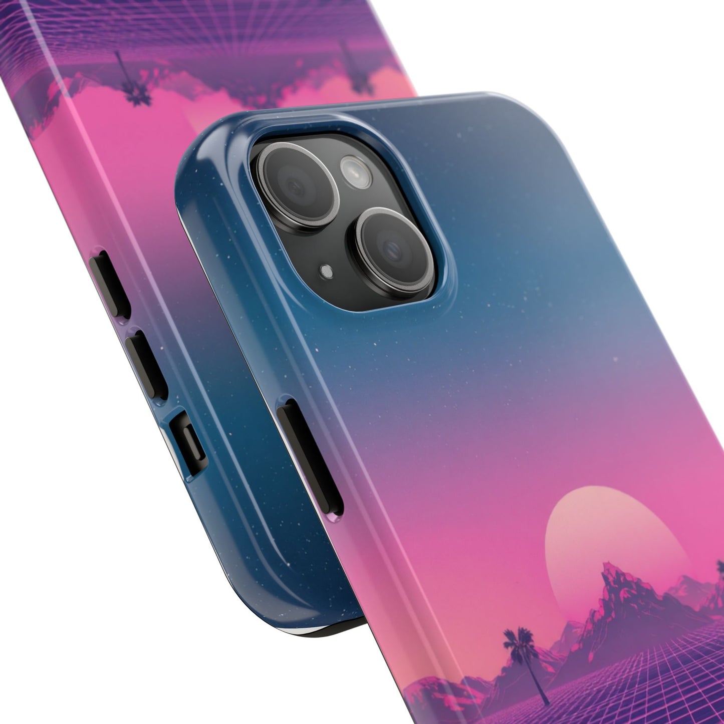 Retro Aesthetic Tough Phone Case - Vibrant Sunset Design