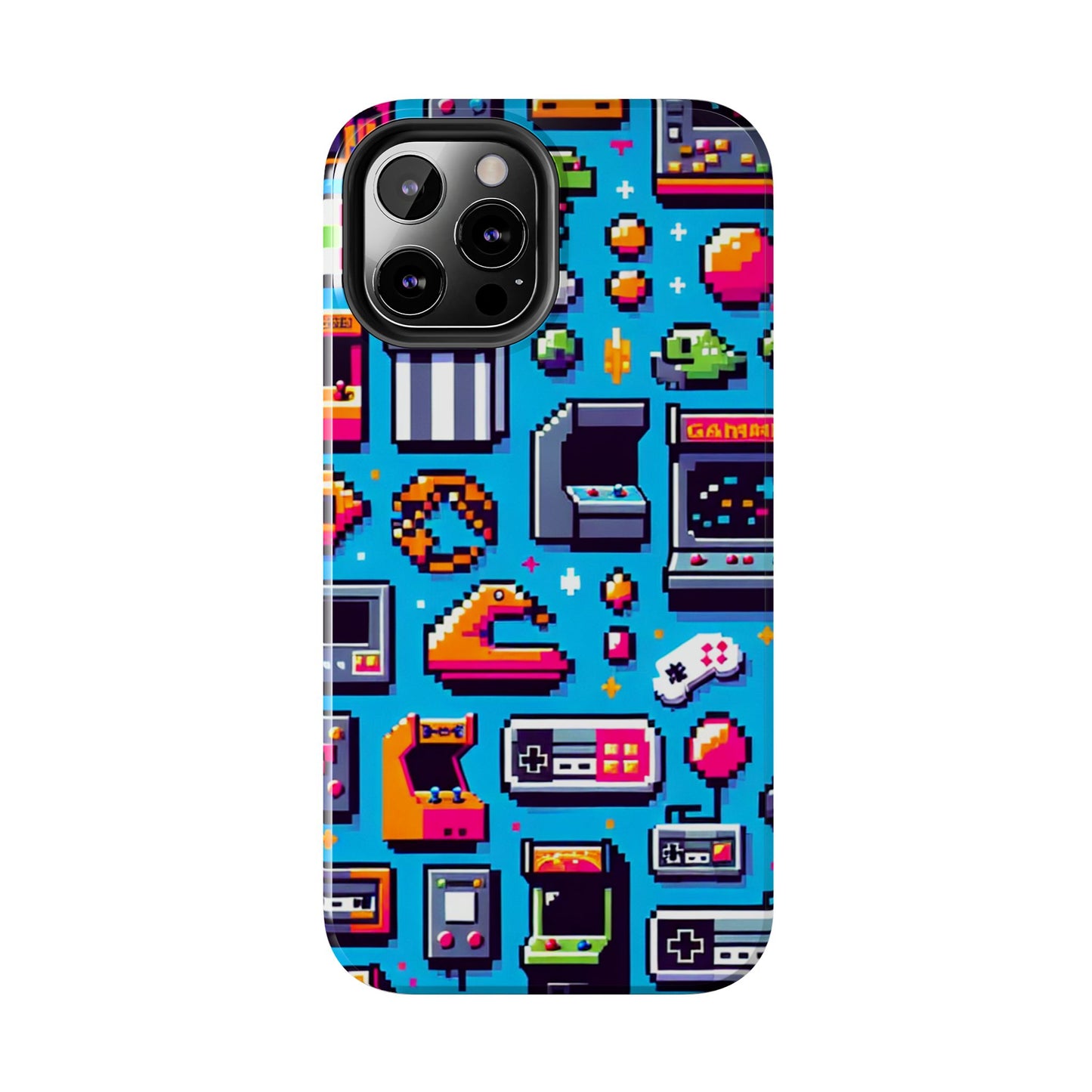 Retro Gaming Tough Phone Case - Pixel Art Design for Gamers - for iPhone