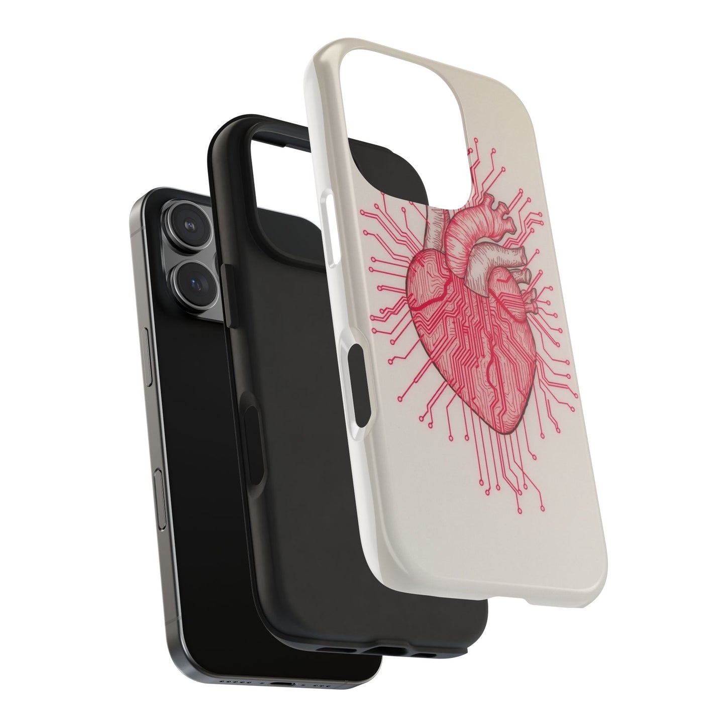 Heart Circuit Tough Phone Case – Unique Tech-Inspired Design for Tech Lovers