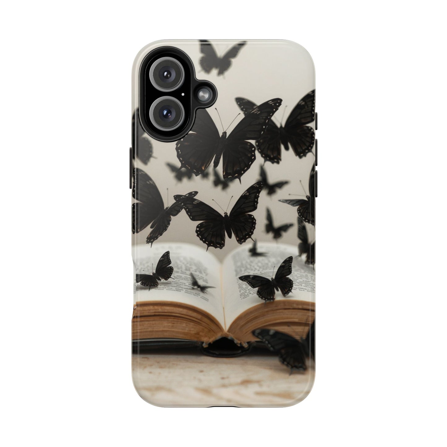 Butterfly Magic Tough Phone Case - Literary Design for Book Lovers