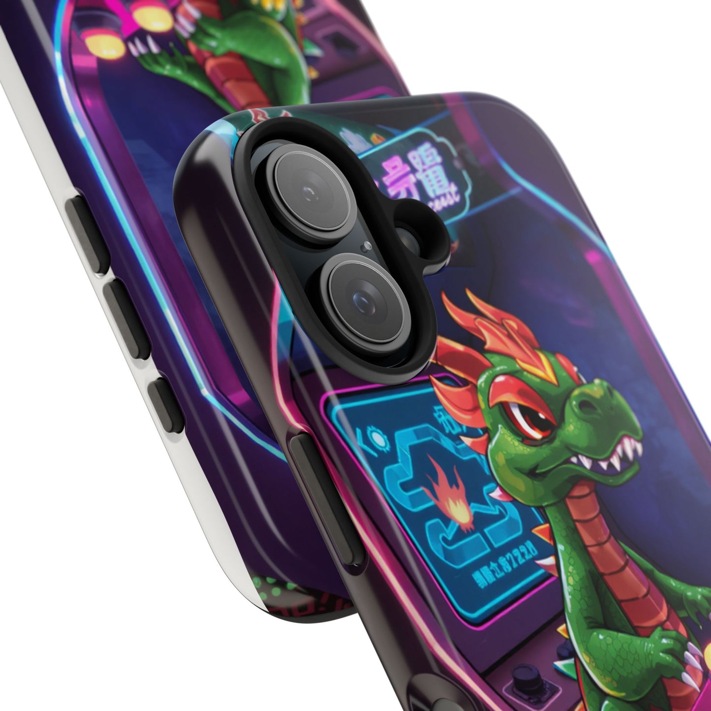Retro Gamer Tough Phone Case with Dragon Design