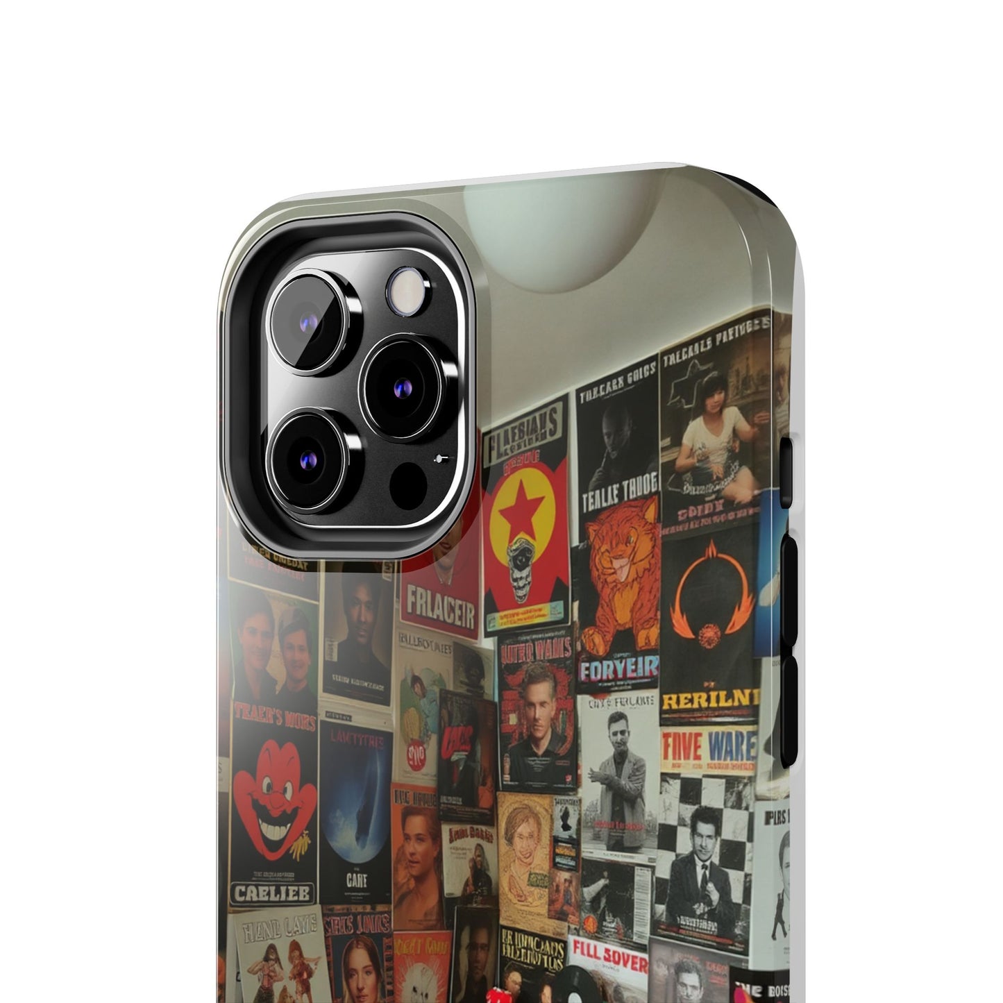Retro Vibe Tough Phone Case - Vintage Movie Posters & Plush Toys Design