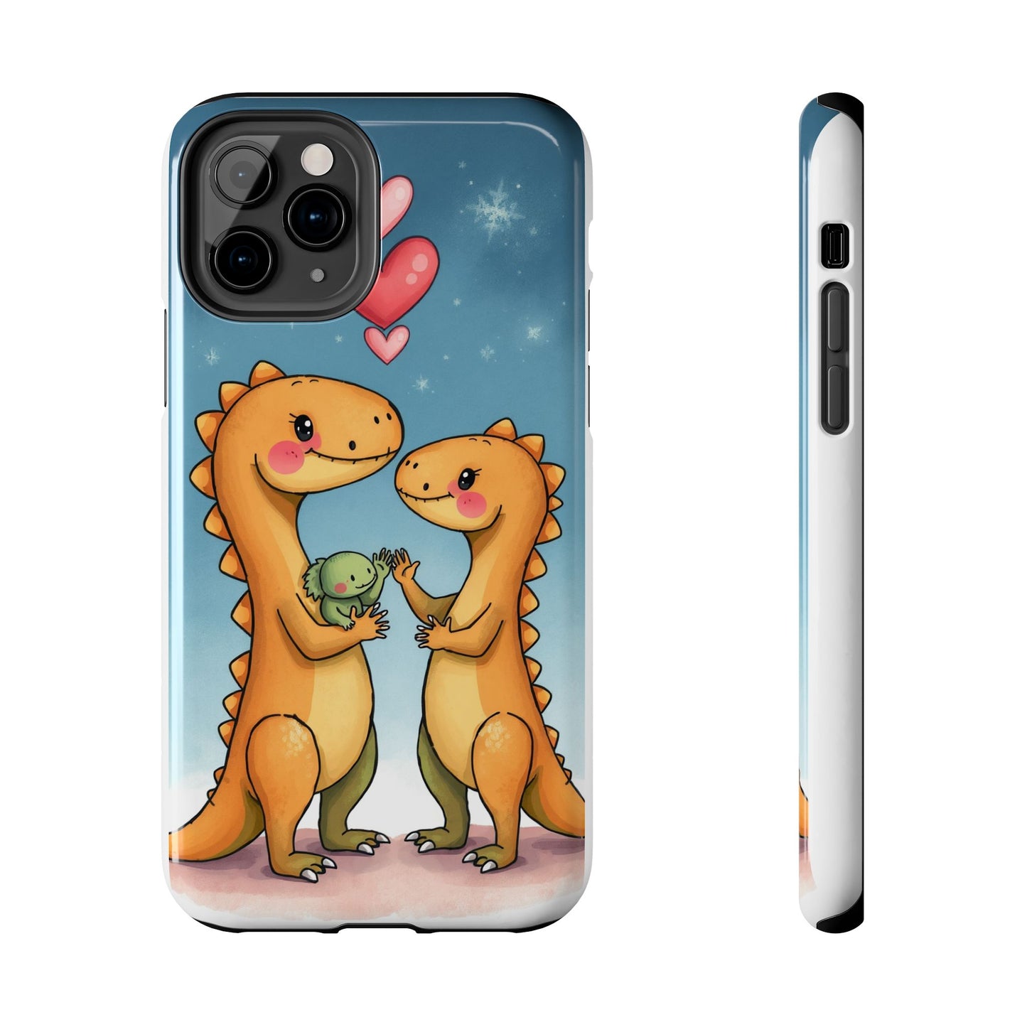 Dino Love Tough Phone Case - Cute & Durable Design for Kids & Parents