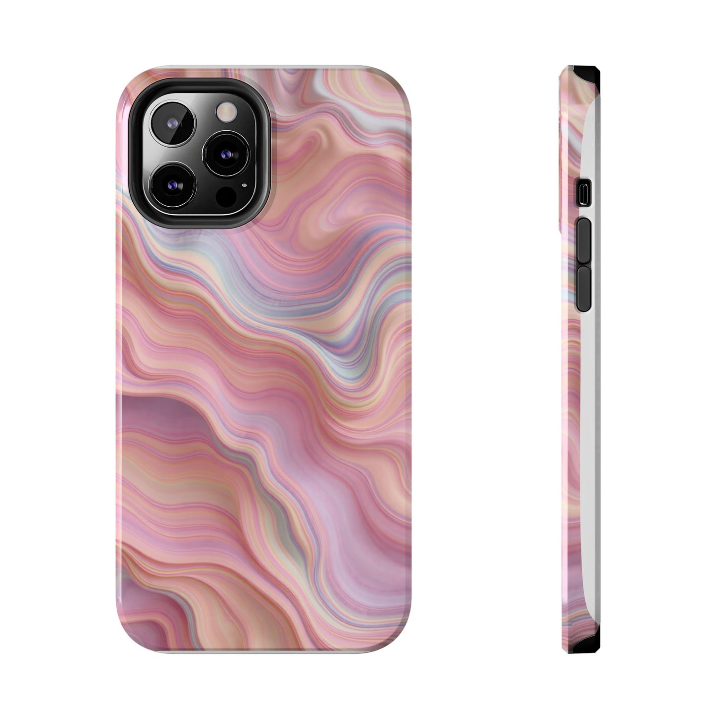 Stylish Tough Phone Cases - Abstract Pink Marble Design