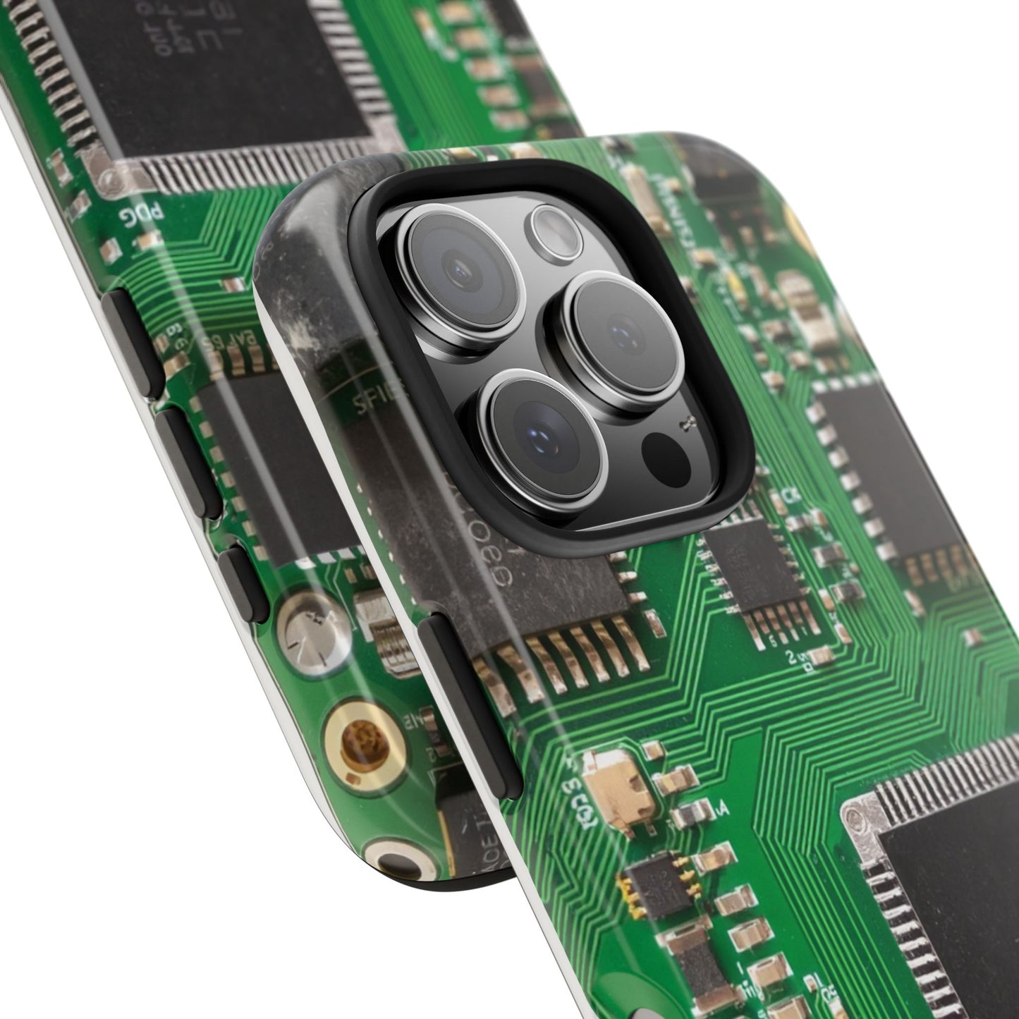 Circuit Board Tough Phone Case - Durable Tech Design