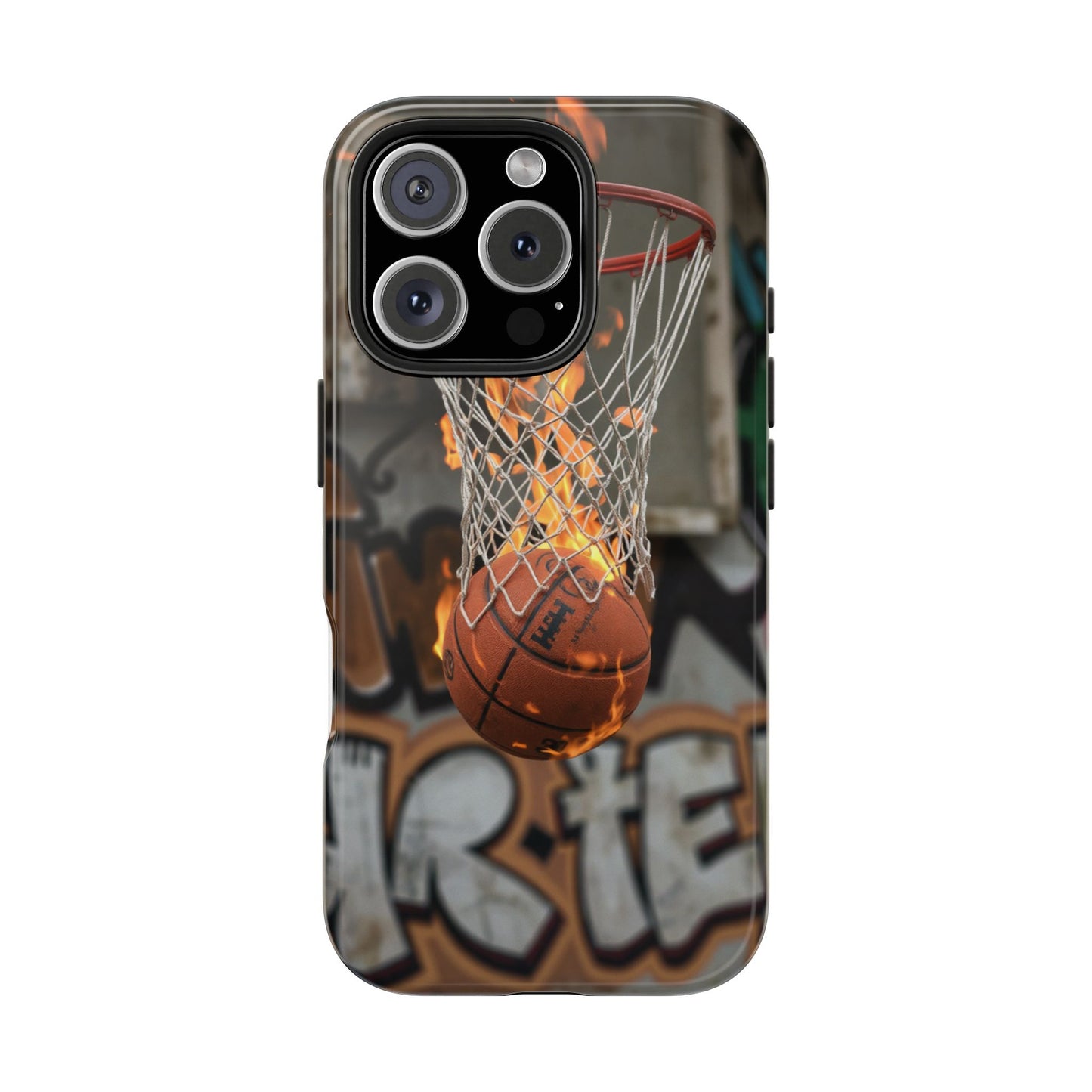 Fire Basketball Tough Phone Case - Durable Sporty Design for Athletes & Fans