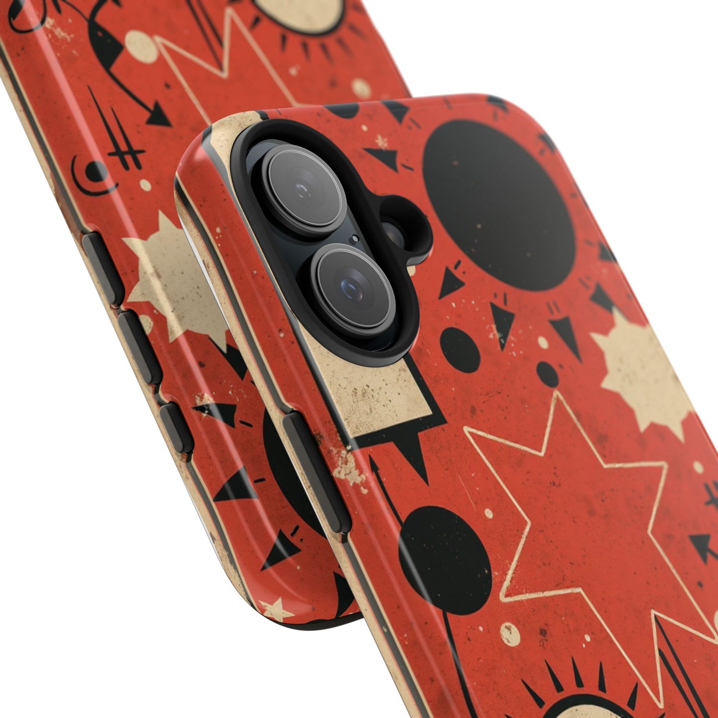 Retro Bold Tough Phone Case - Unique Geometric Design - for iPhone