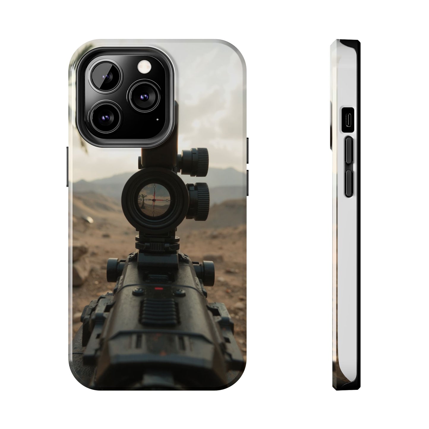 Tough Phone Case with Sniper Scope Design - Durable & Stylish Protection for Outdoors Enthusiasts