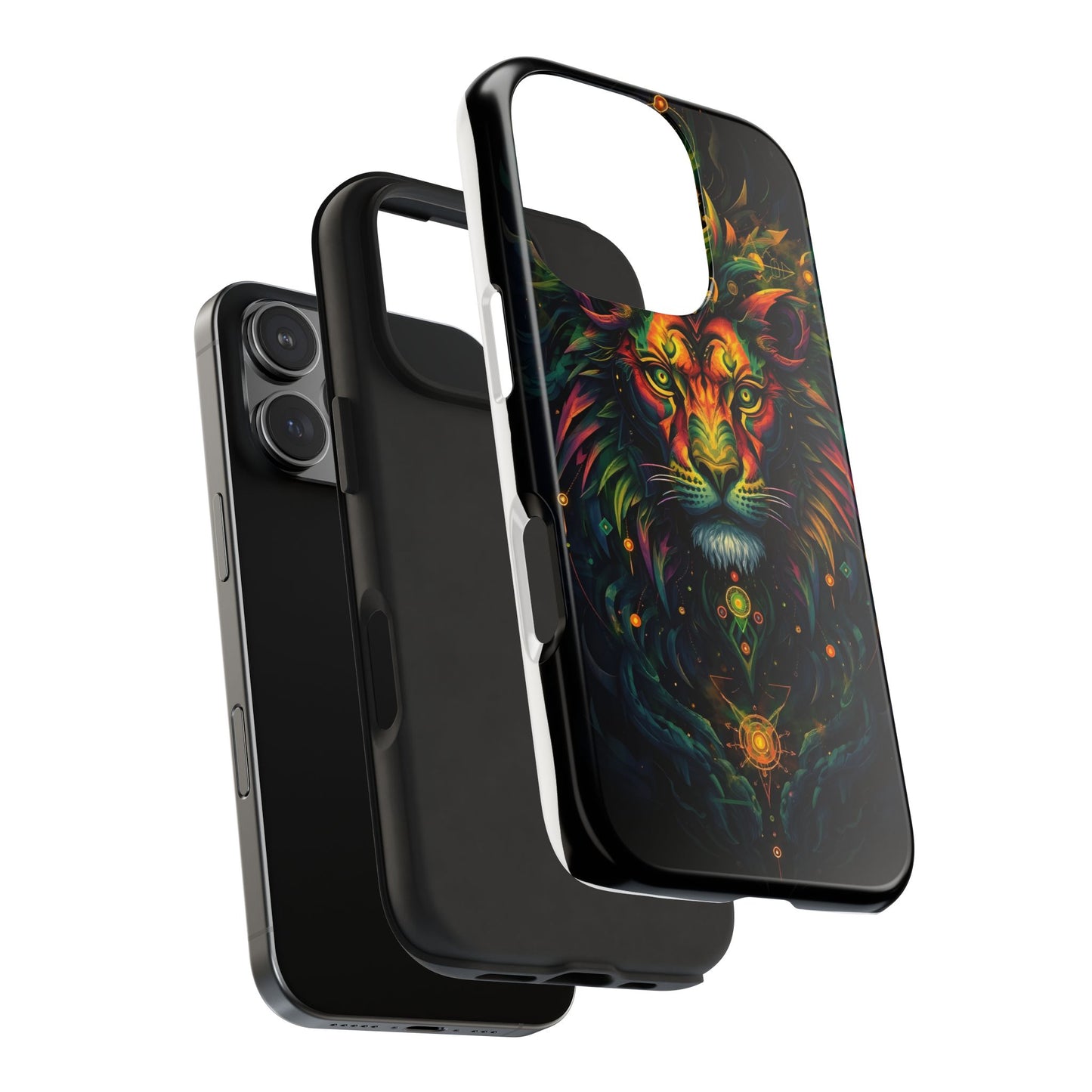 Vibrant Mystical Lion Art Tough Phone Case - Bold Protector for Animal Lovers - for iPhone