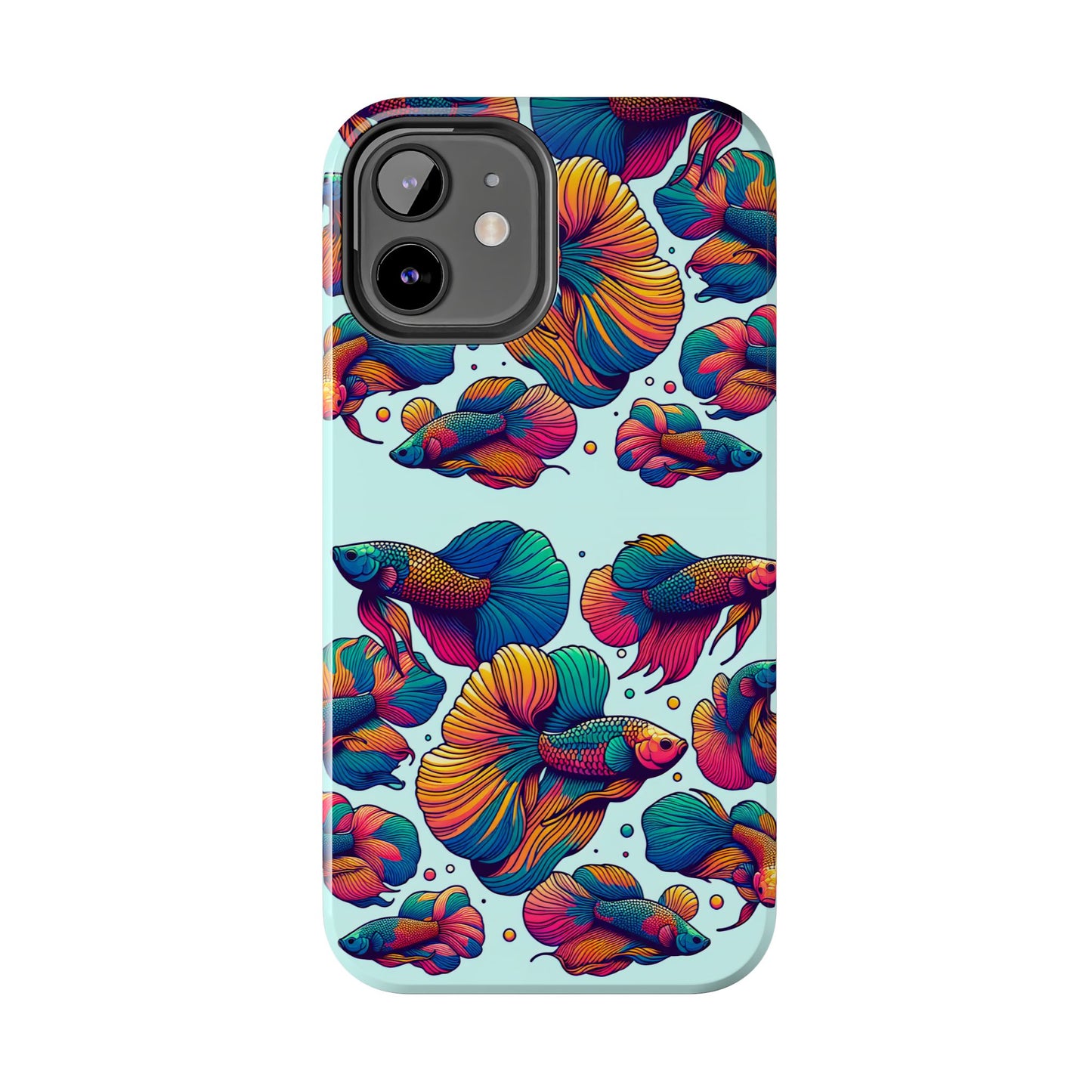 Colorful Fish Pattern Tough Phone Case - Aquatic Lovers - for iPhone