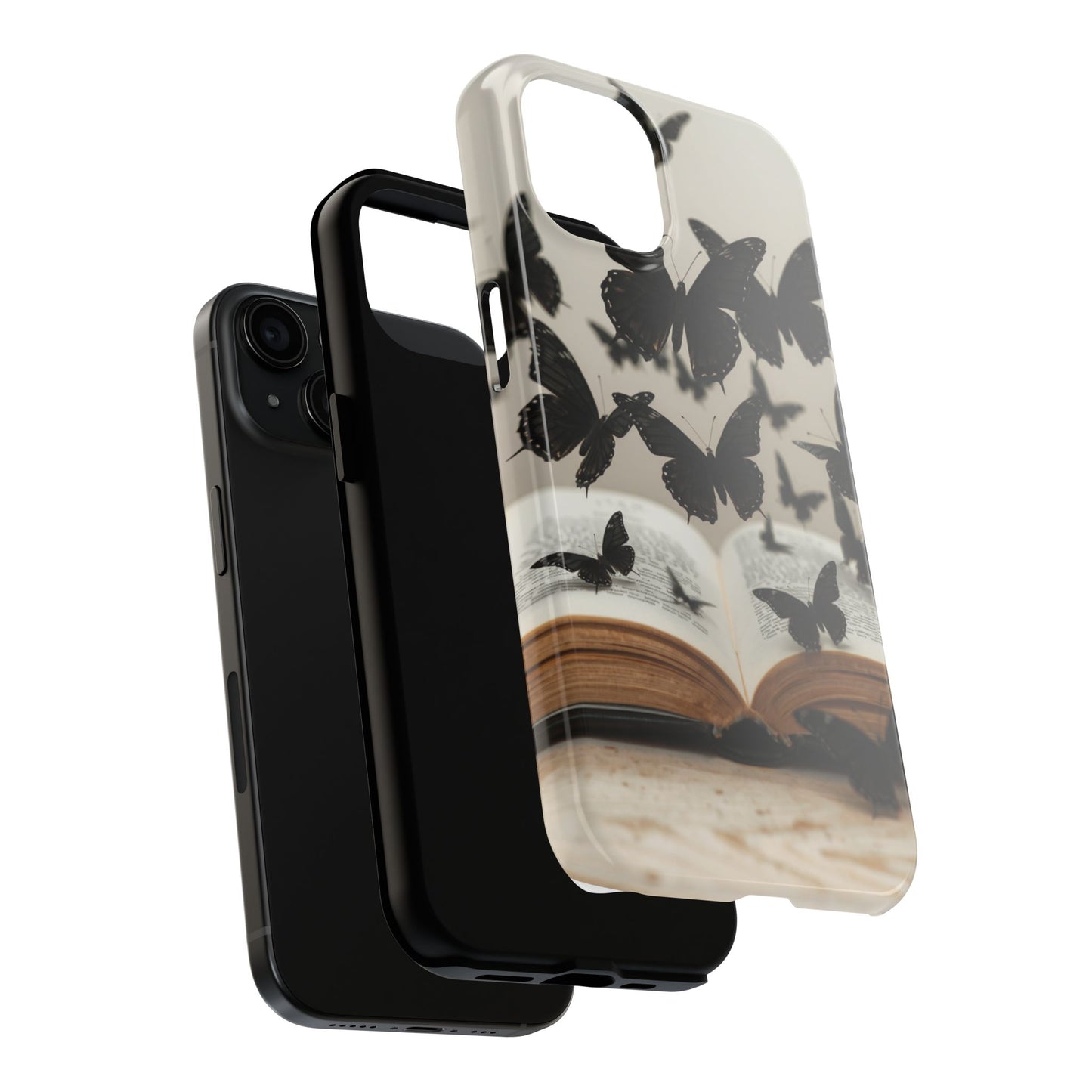 Butterfly Magic Tough Phone Case - Literary Design for Book Lovers