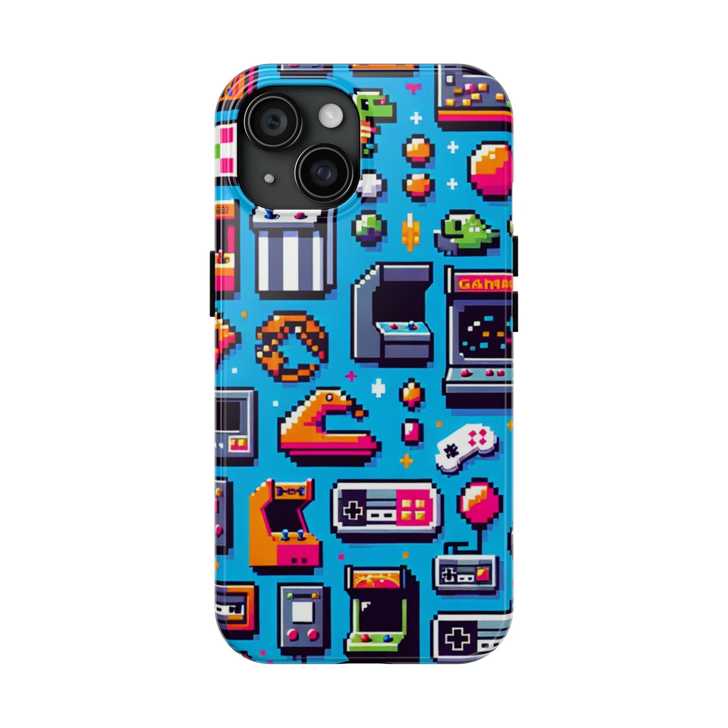 Retro Gaming Tough Phone Case - Pixel Art Design for Gamers - for iPhone
