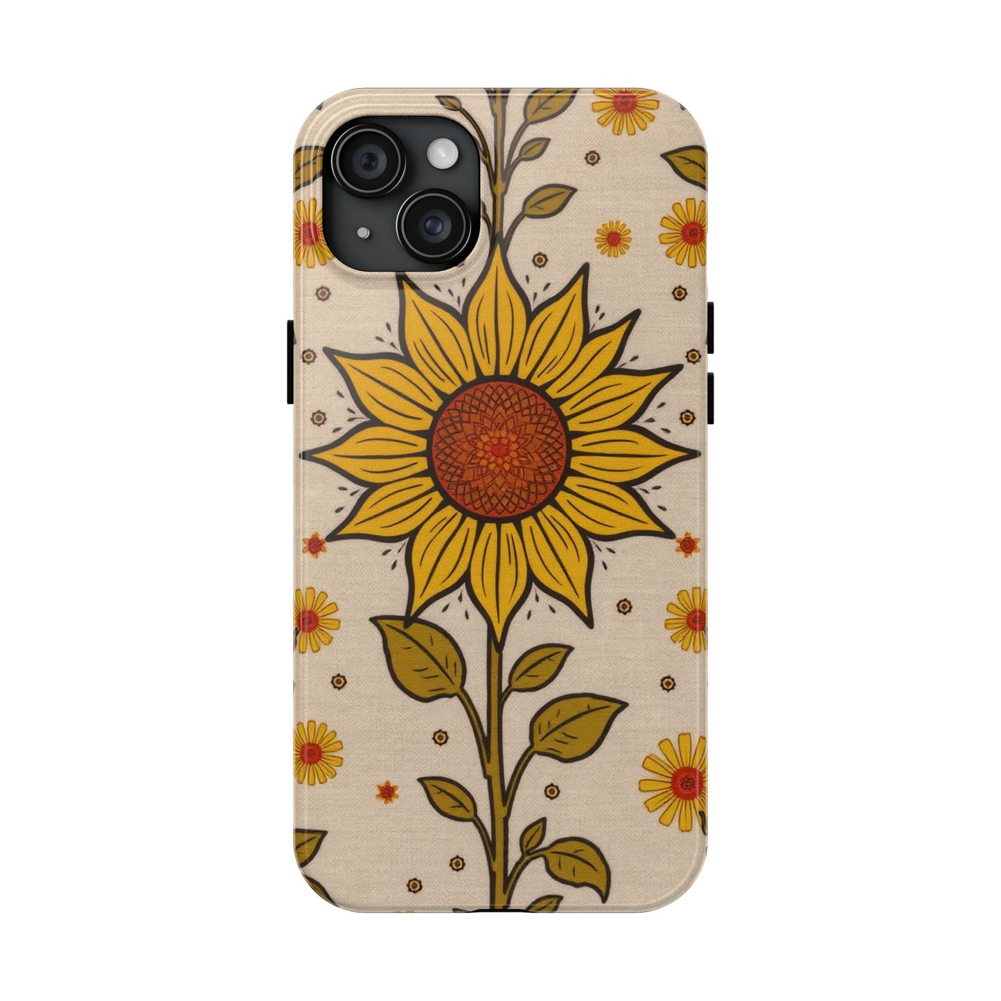Bright Sunflower Origins Tough Phone Case - Floral Design for Nature Lovers - for iPhone