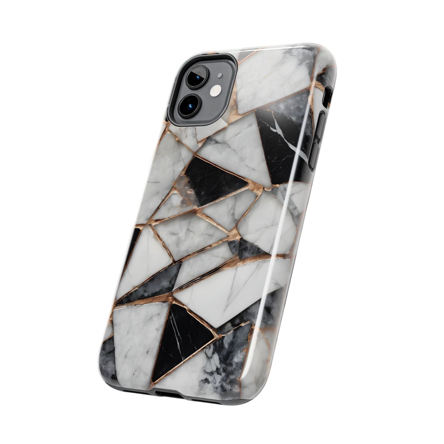 Elegant Marble Tough Phone Case - Stylish Protection for iPhone