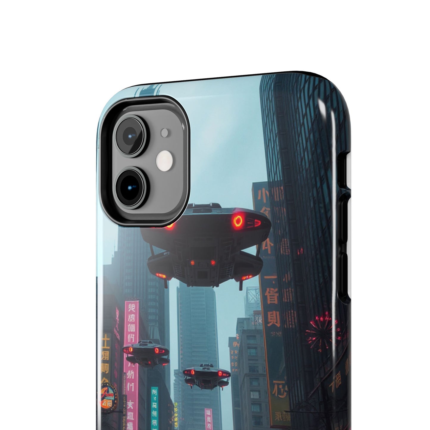 Futuristic City Tough Phone Case - Sci-Fi Design for Urban Explorers