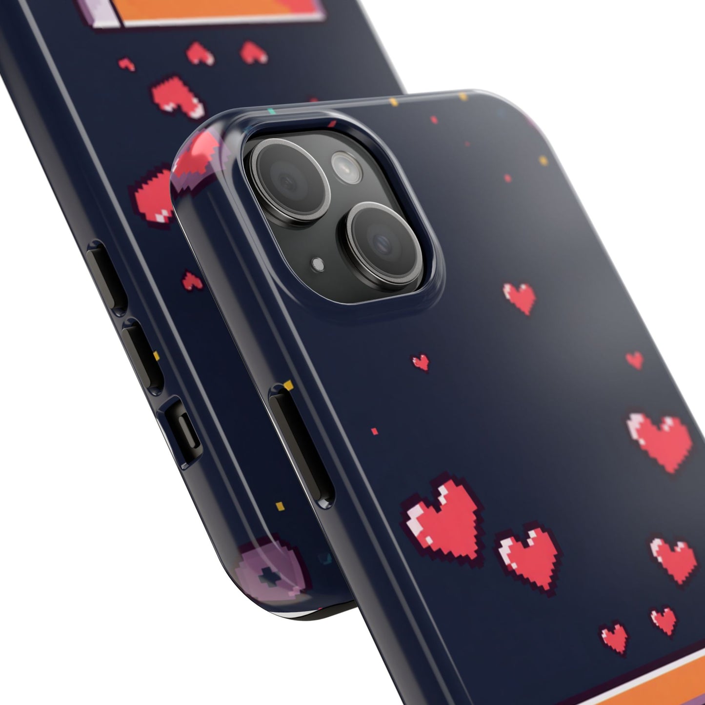 Pixel Heart Tough Phone Case - Retro Gamer Style for Valentine's Day