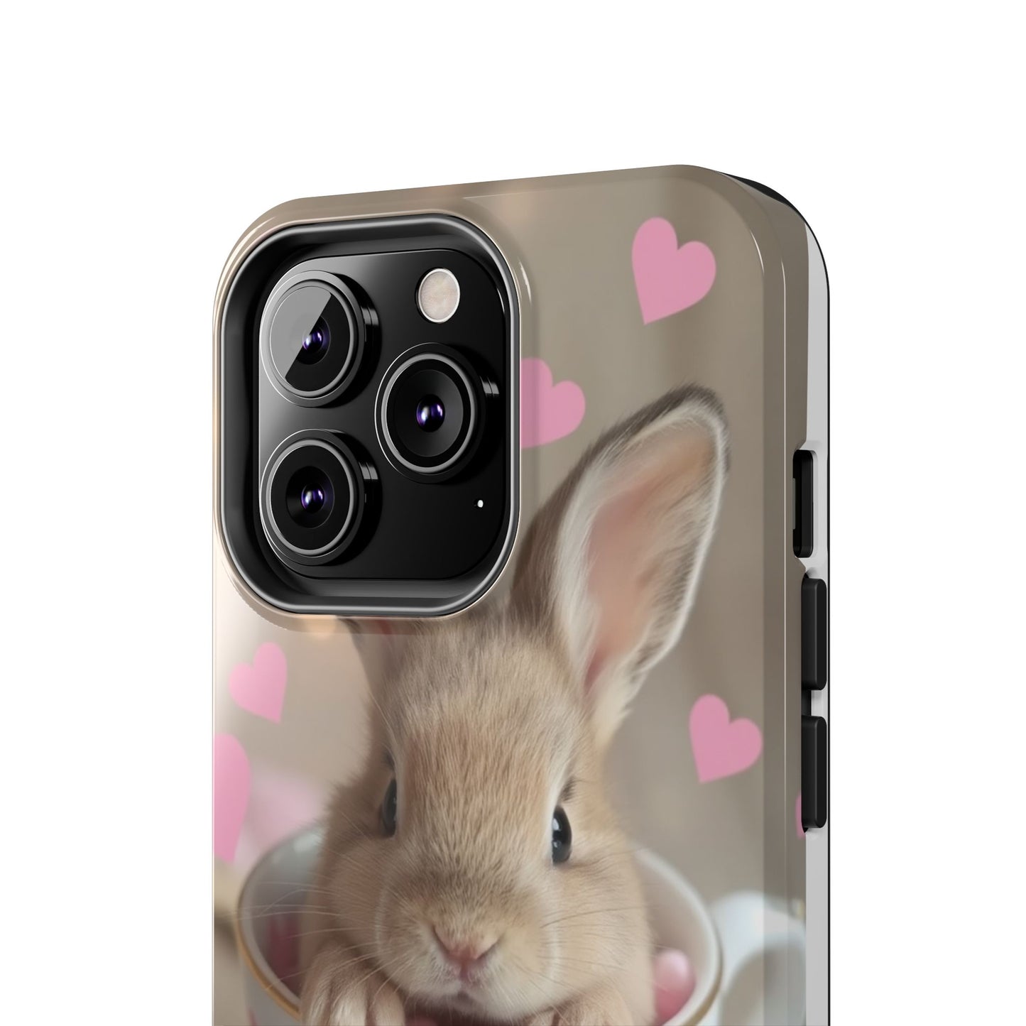 Adorable Bunny Phone Case with Heart Design - Cute Gift for Animal Lovers