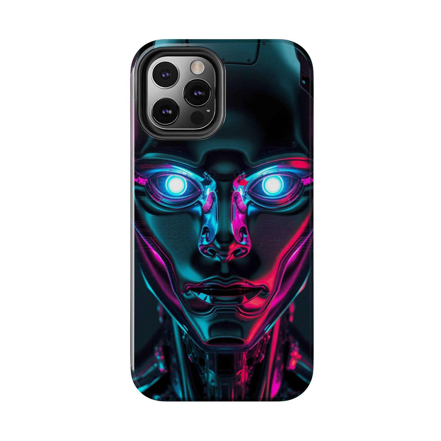 Futuristic Phone Case, Tough Phone Cover, Cyberpunk Style, Robot Design, Gift for Tech Lovers, Unique Phone Accessories