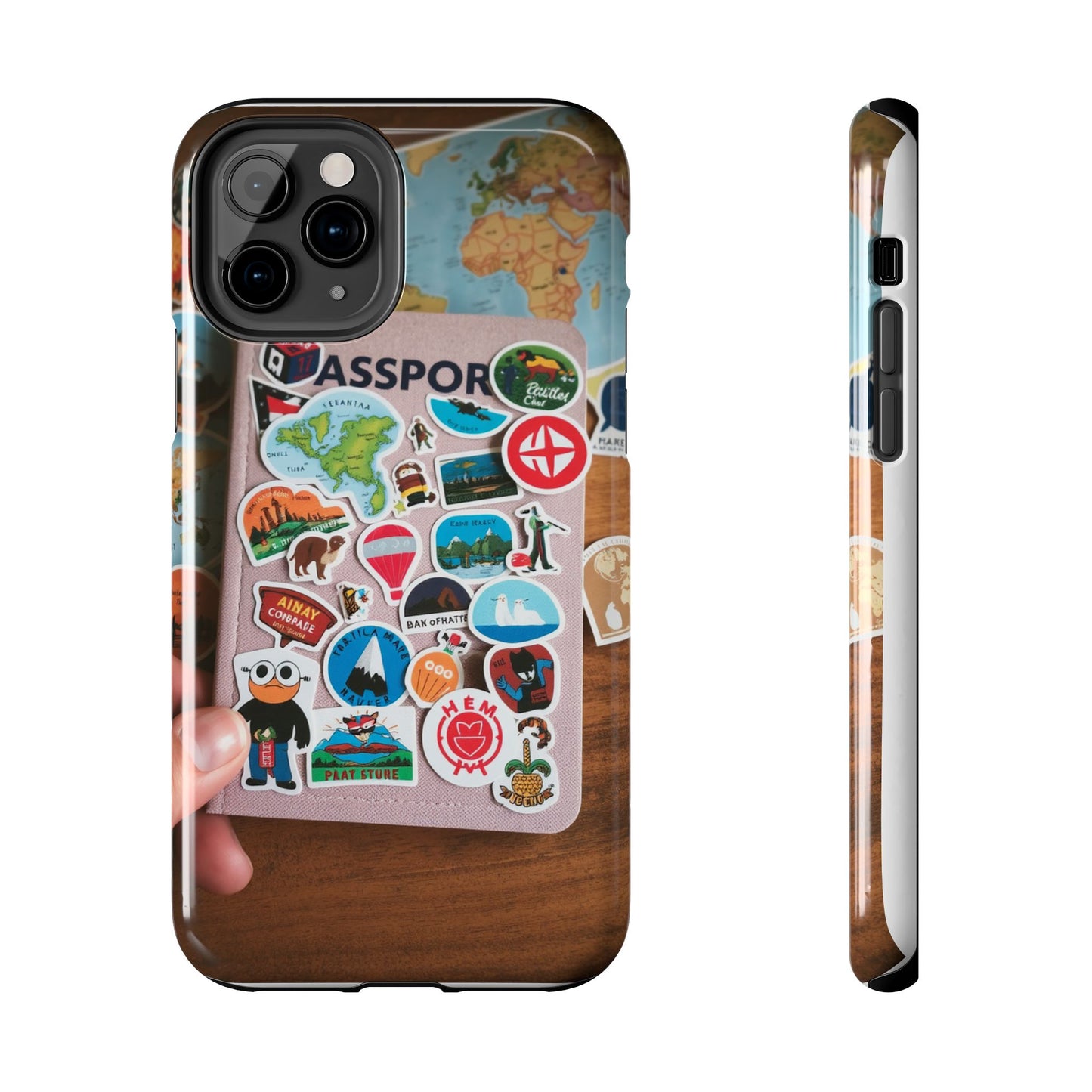 Adventure Stickers Phone Case - Tough Protection for Travel Lovers