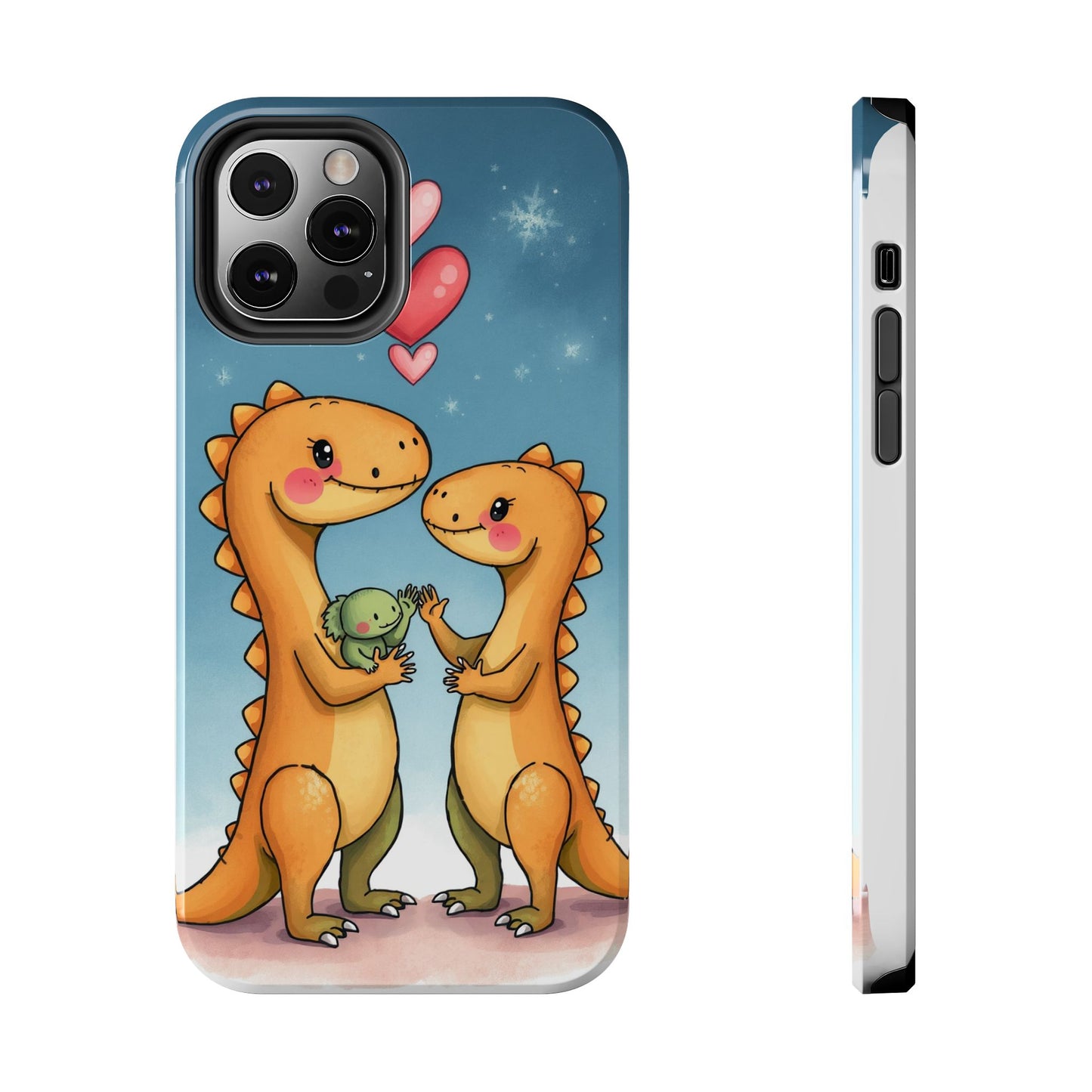 Dino Love Tough Phone Case - Cute & Durable Design for Kids & Parents