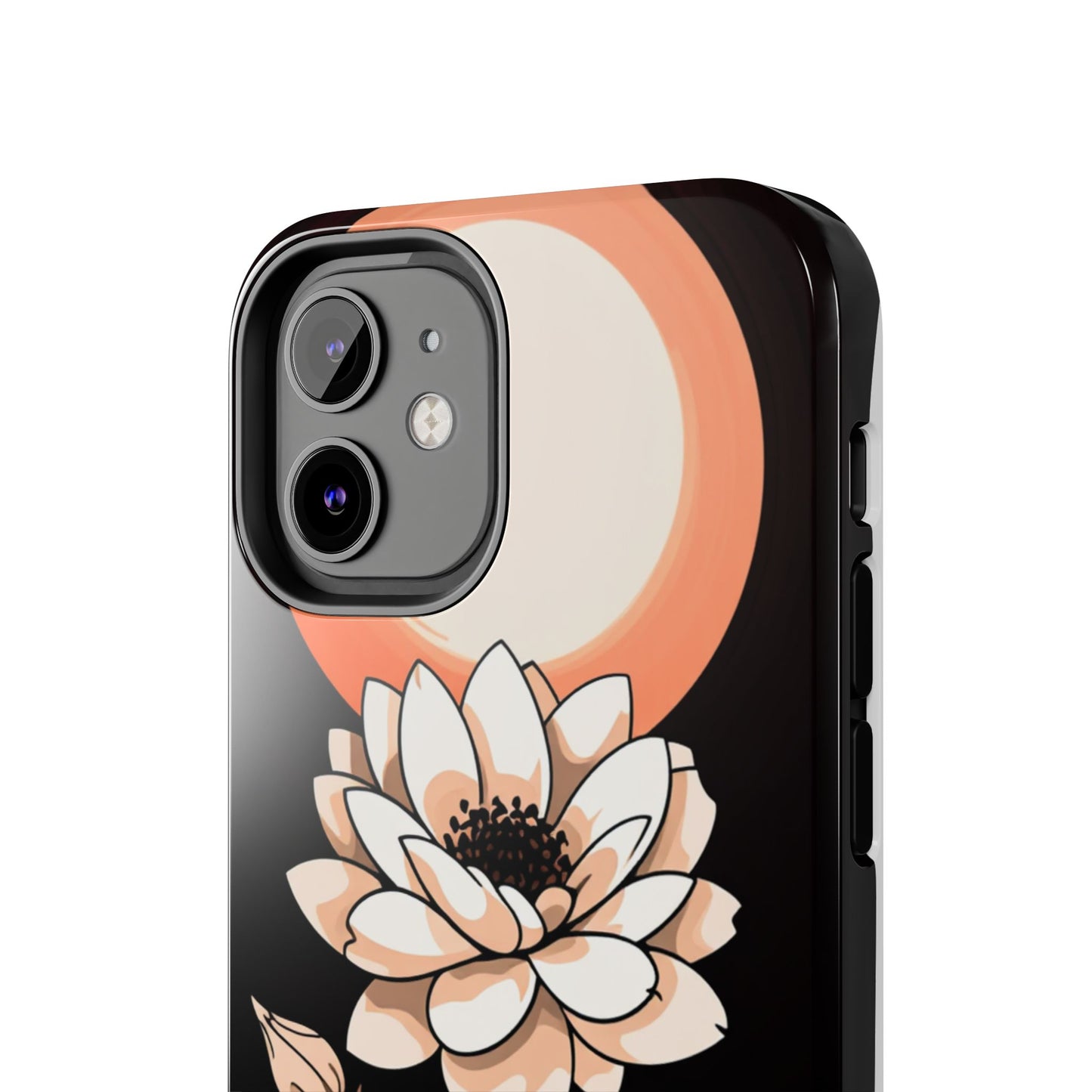Elegant Contrast Floral Tough Phone Case - Stylish Protection for Your Device - for iPhone