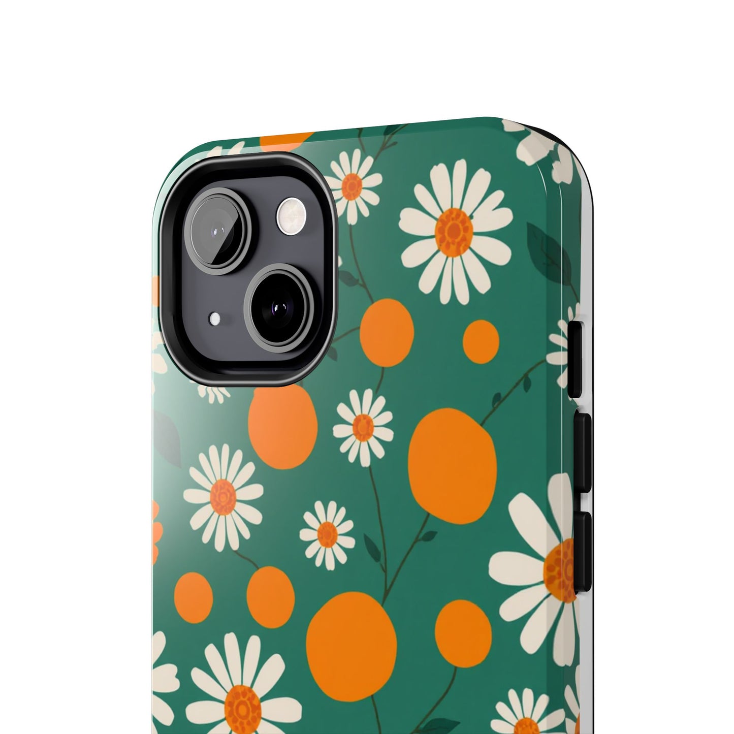 Floral Tough Phone Case - Daisy & Orange Design