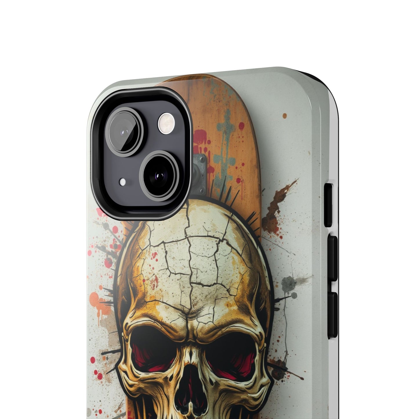 Edgy Skull Tough Phone Case - Durable Protection for Skateboard Enthusiasts