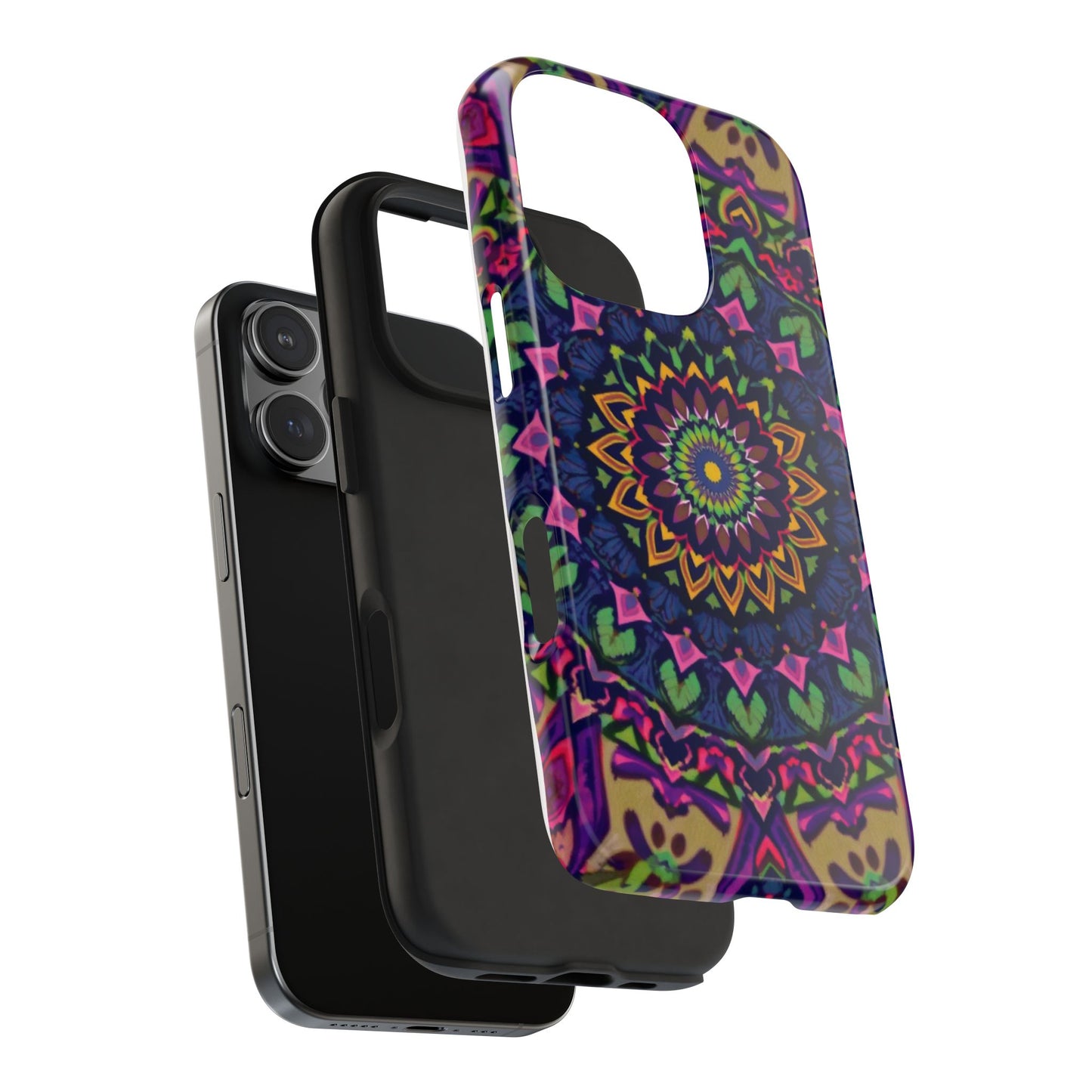 Vibrant Mandala Tough Phone Case - Colorful, Purple Fusion, Durable Protection for Your Device - for iPhone