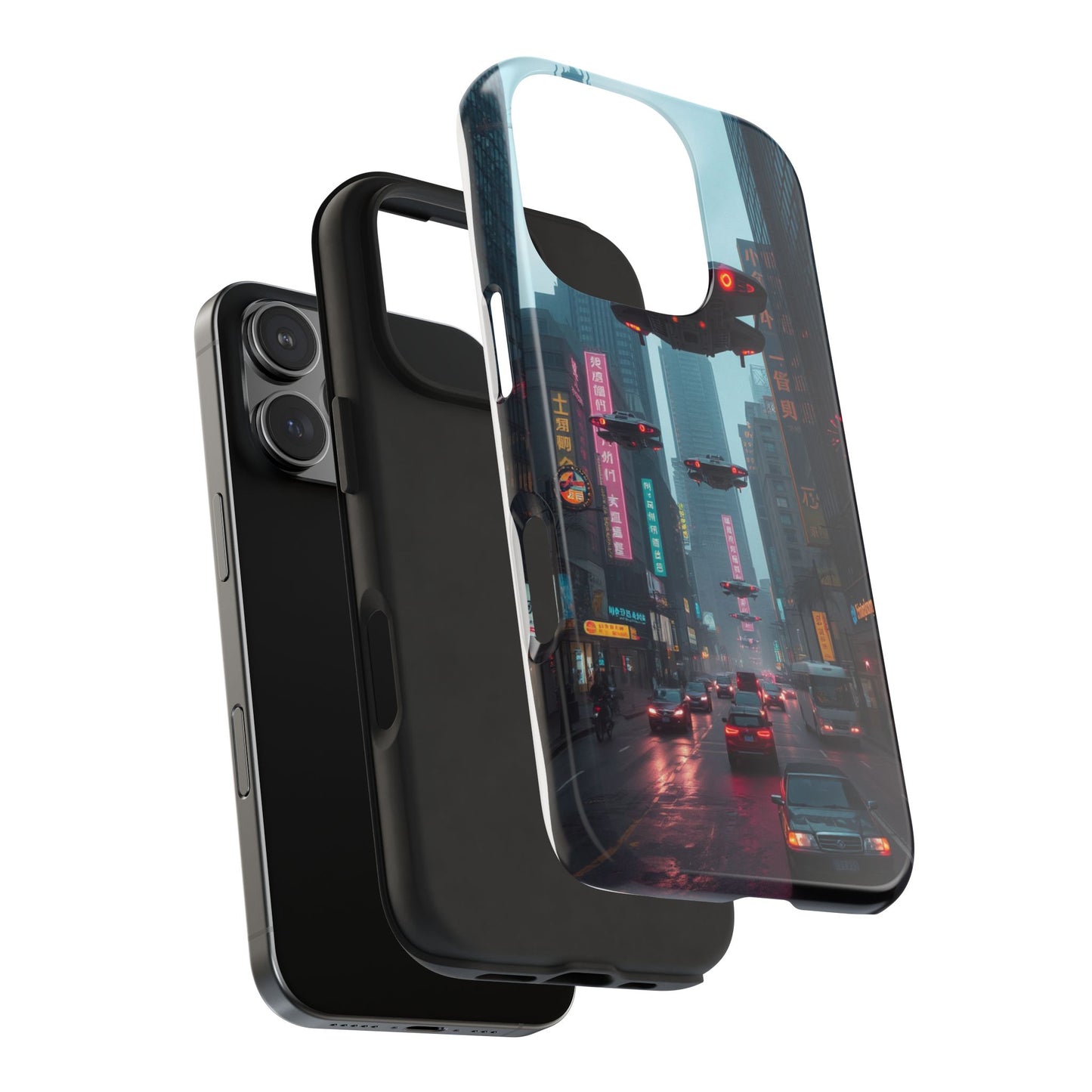 Futuristic City Tough Phone Case - Sci-Fi Design for Urban Explorers
