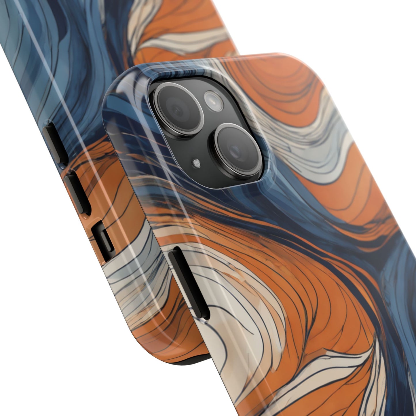 Artistic Tough Phone Case - Vibrant Abstract Waves Design - for iPhone