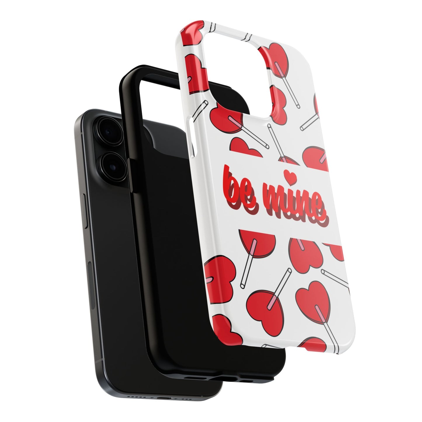 Be Mine Heart Pattern Tough Phone Case - Love Gift - for iPhone