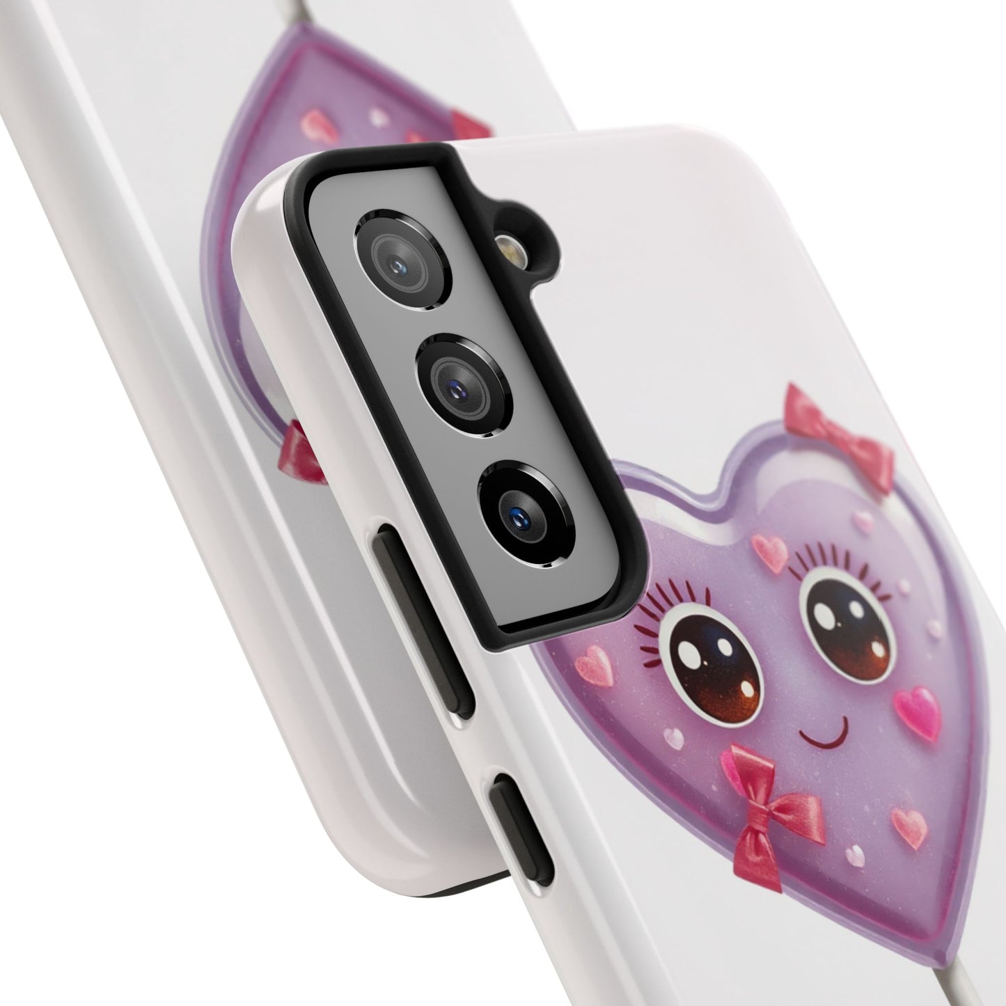 Cute Heart Lollipop Tough Phone Case - Adorable Protection for Candy Lovers