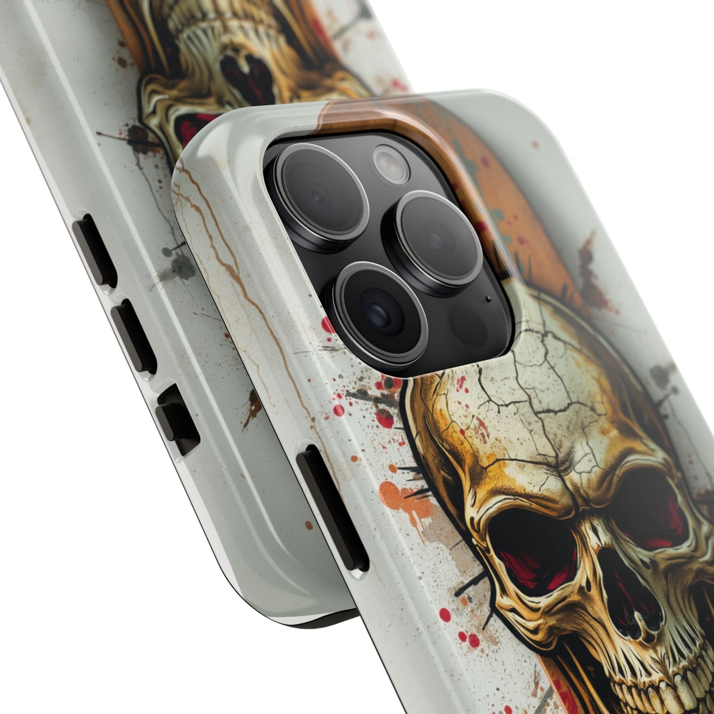Edgy Skull Tough Phone Case - Durable Protection for Skateboard Enthusiasts