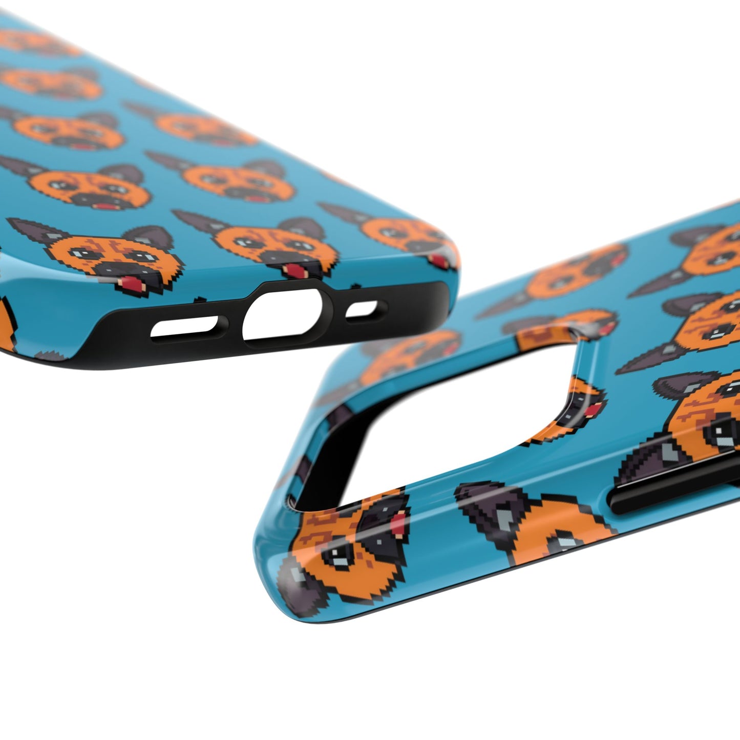 Cute Orange Dog Pixel Art Pattern Tough Phone Case - Fun & Durable Protection - for iPhone