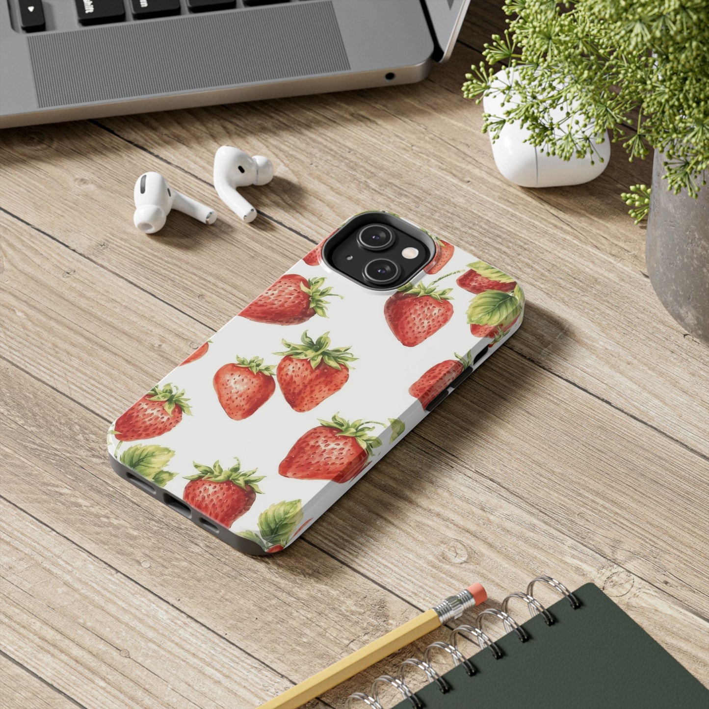 Strawberry Tough Phone Case - Durable Protection with a Fresh Design - for iPhone