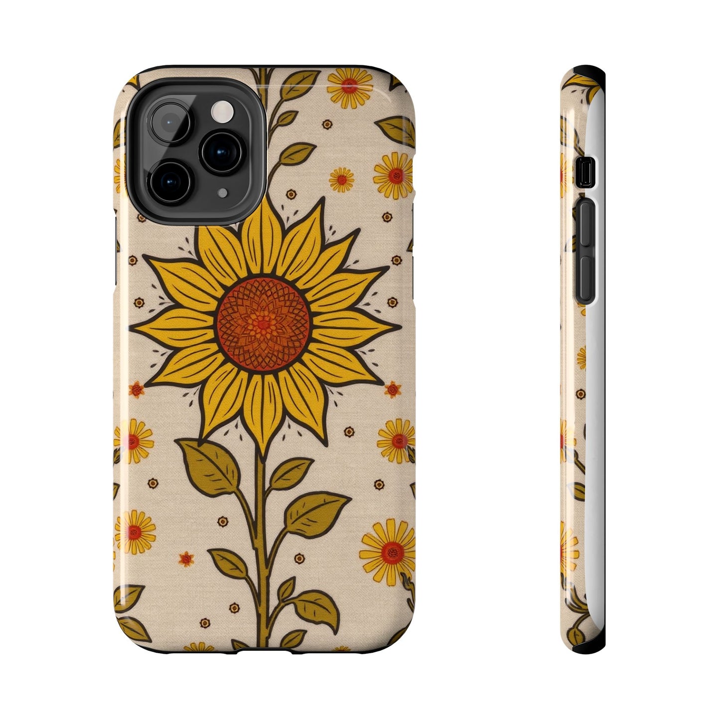 Bright Sunflower Origins Tough Phone Case - Floral Design for Nature Lovers - for iPhone