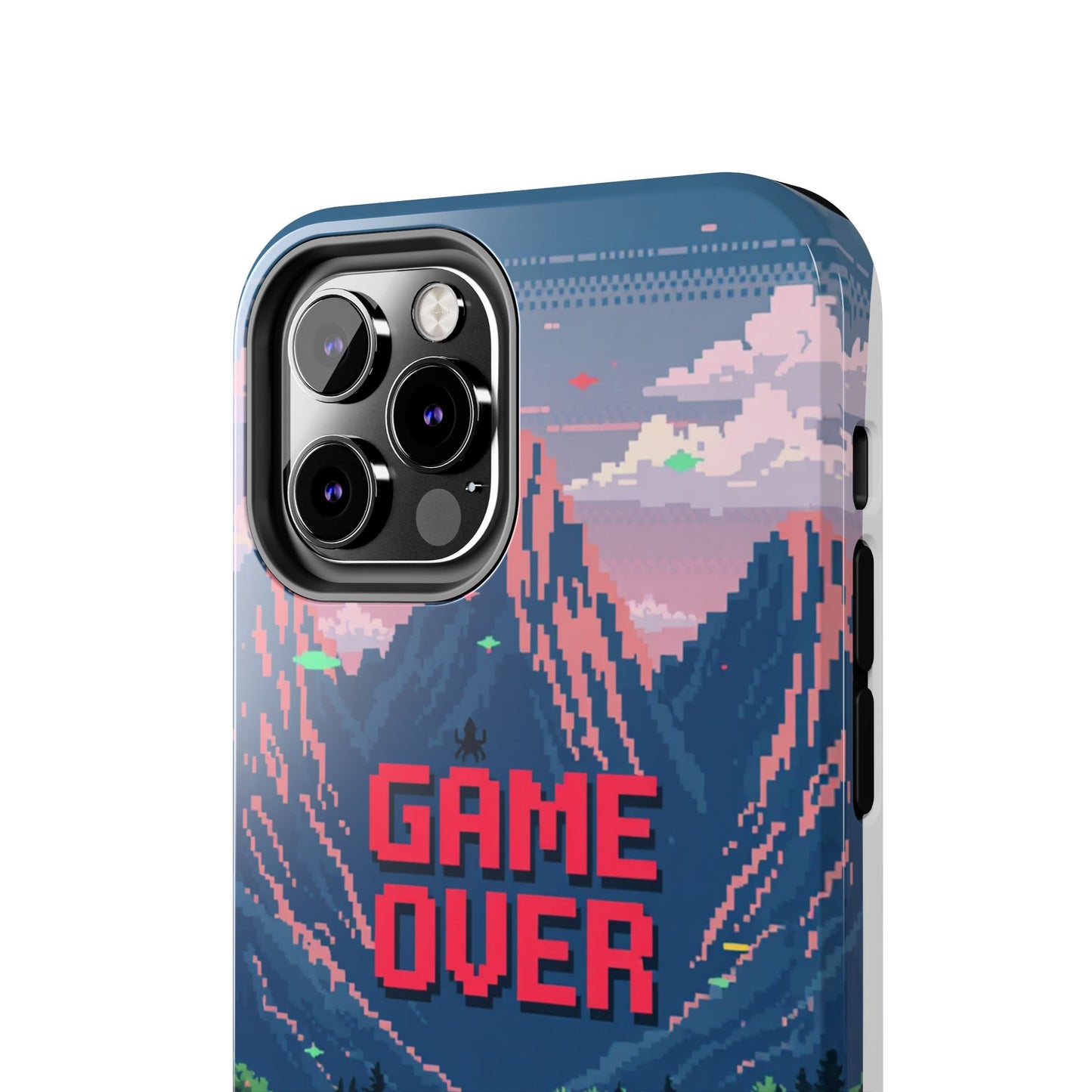 Pixel Art Tough Phone Case - 'Game Over' Design for Gamers