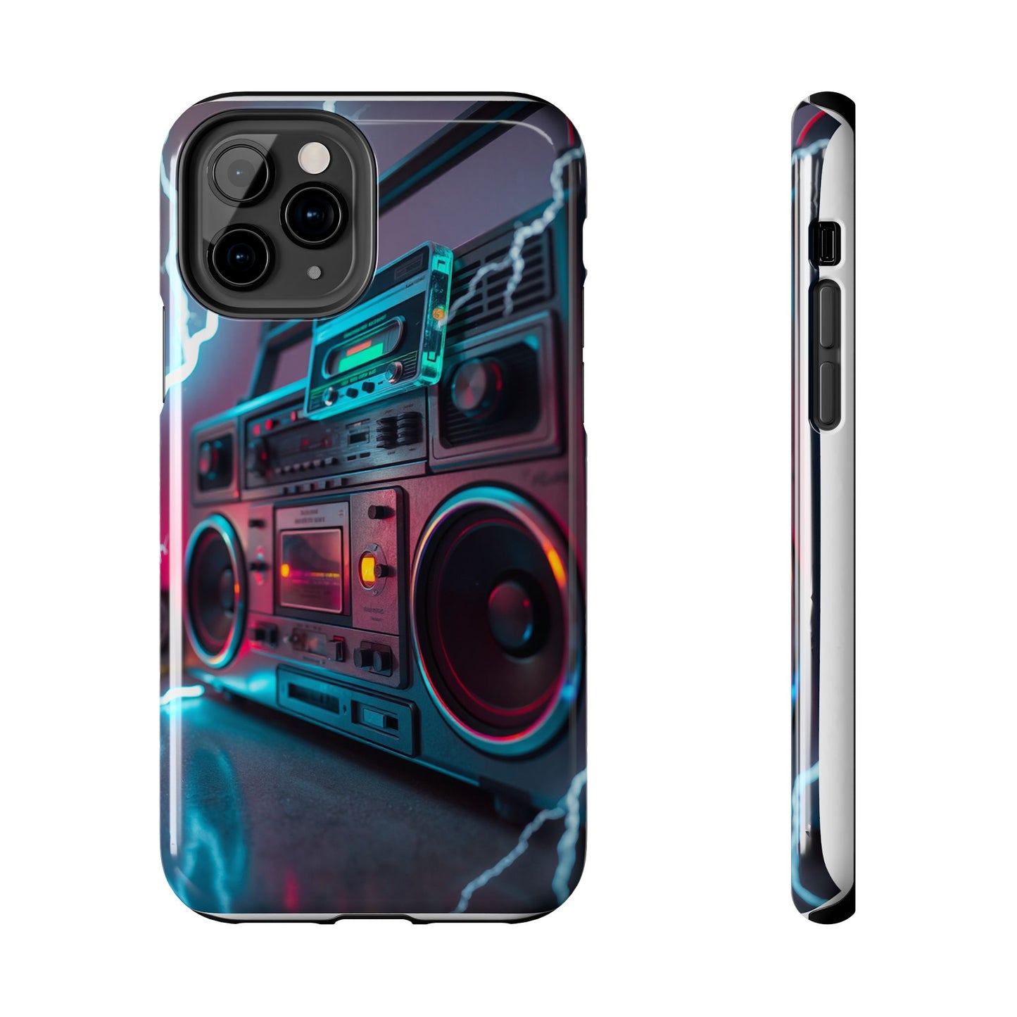 Retro Boombox Tough Phone Case – Vibrant Protection for Music Lovers