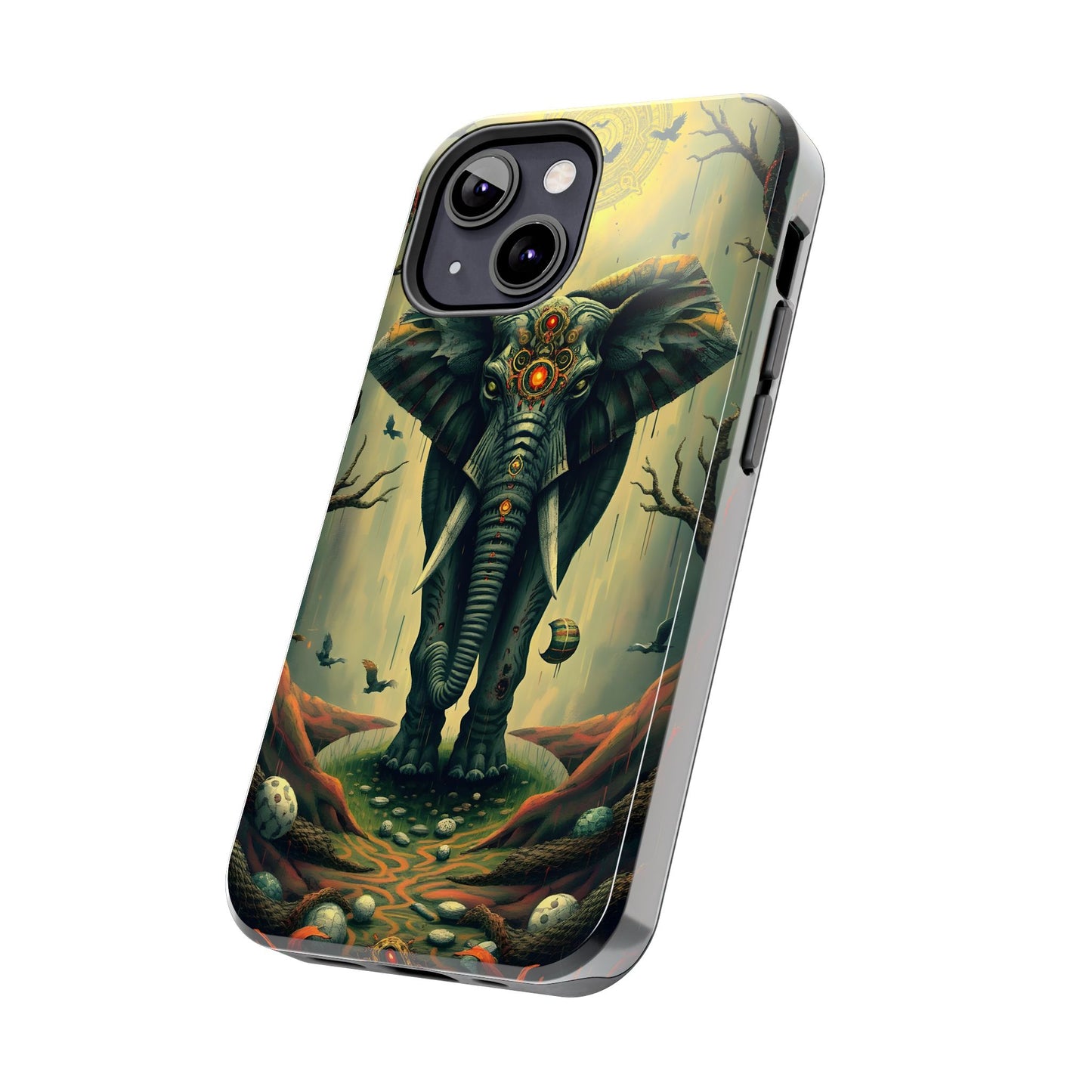 Mystical Forest Elephant Tough Phone Case | Vibrant Design for Nature Lovers - for iPhone